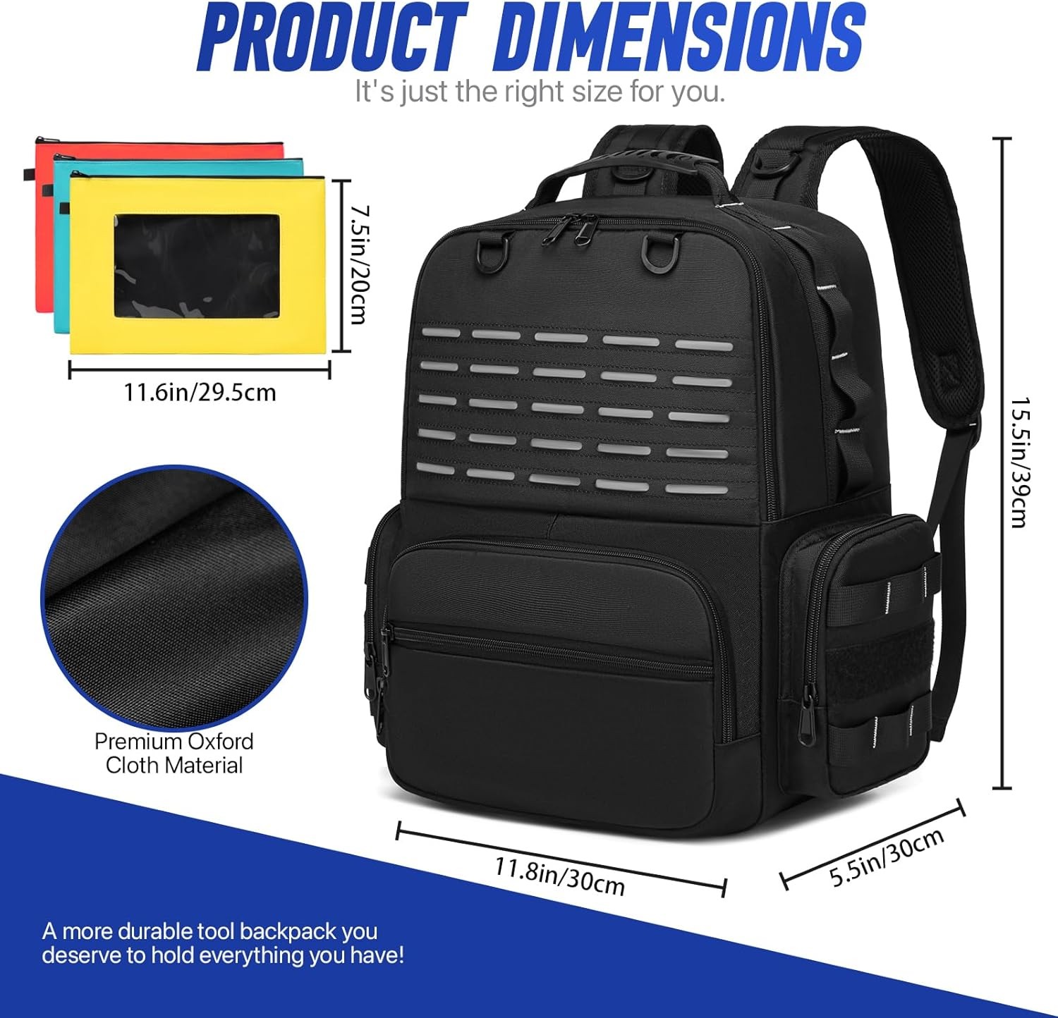 Tool Backpack,Heavy Duty Tool Bags for Men,Tool Storage Organizer Bag