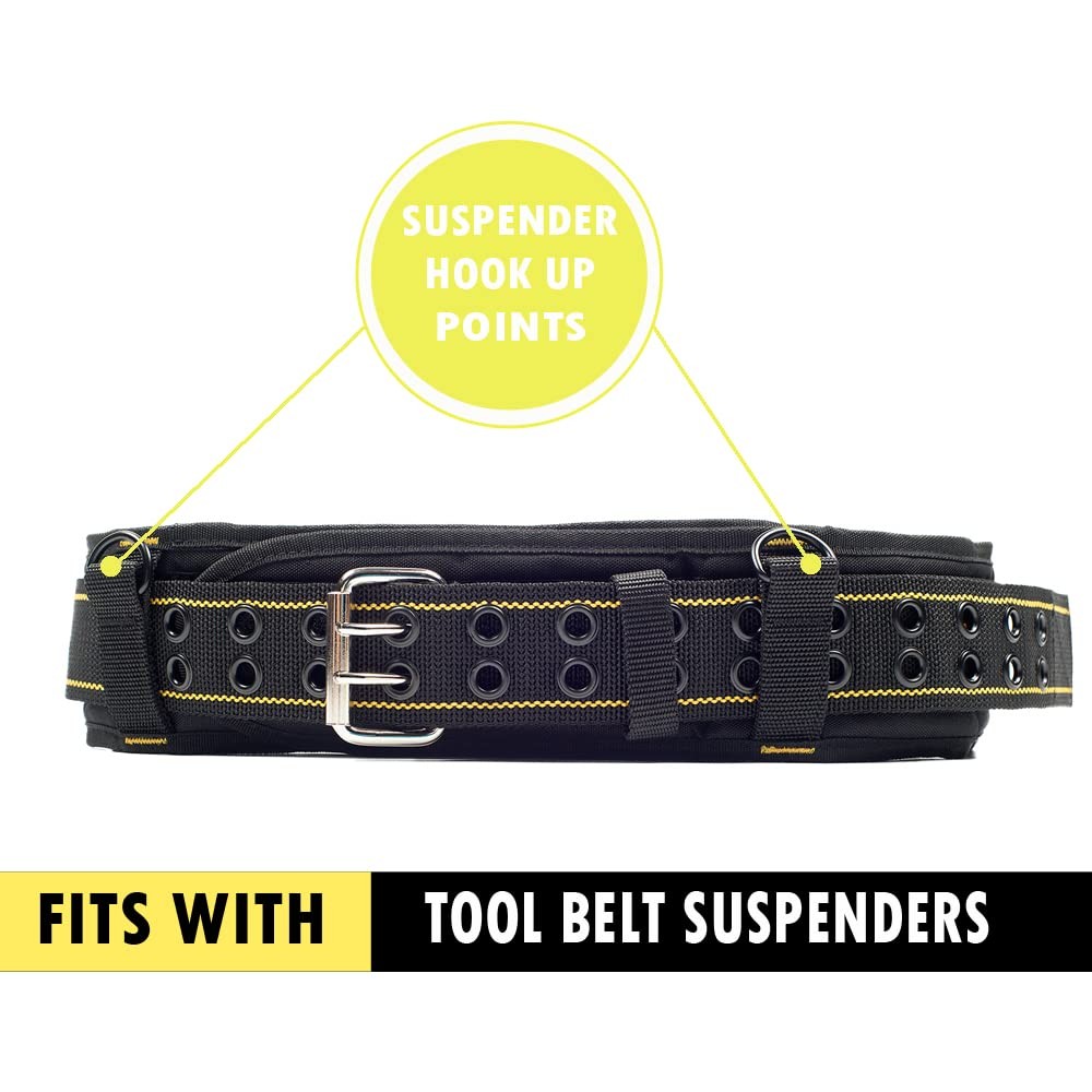 3 Inch Padded Tool Belt Heavy Duty Work Yellow Black Carpenter Construction