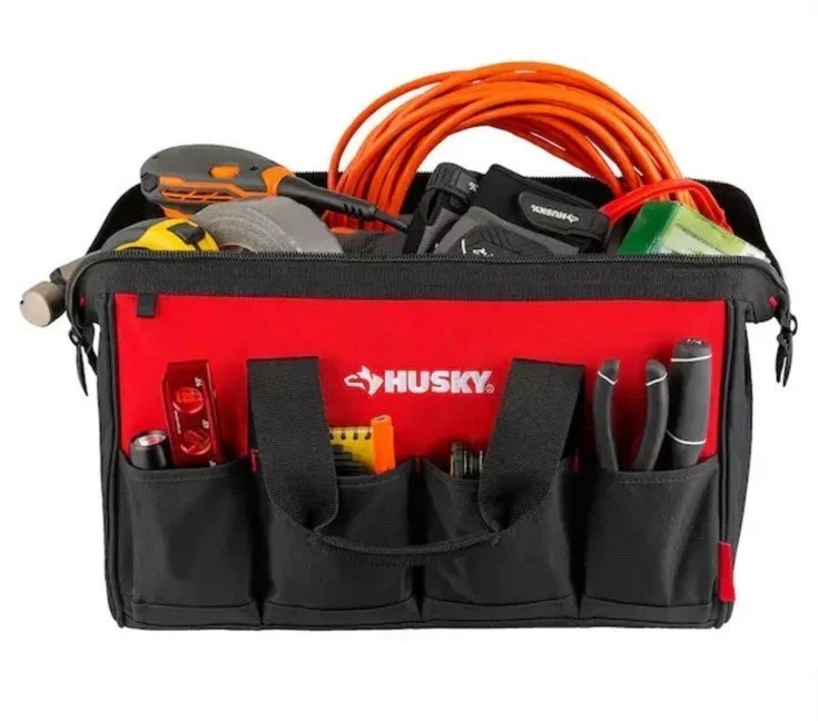 Husky 3-Piece 18 in. 15 in. 12 in. Tool Bag Combo with Water Resistant Fabric