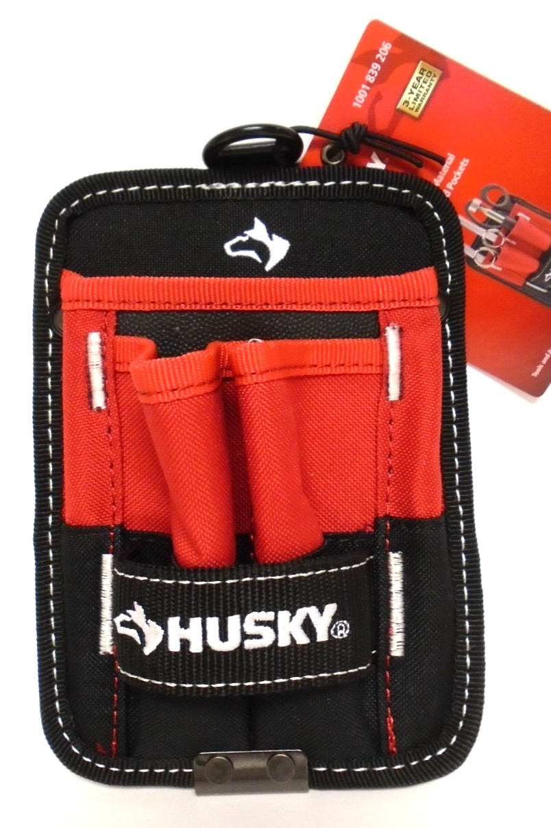 HUSKY 5 Inch 3 Pocket Pouch with Belt Clip 600 Denier Heavy Duty Free Shipping