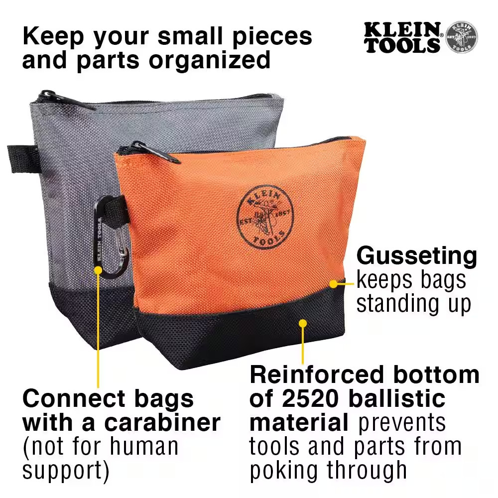 ZIPPER TOOL/MONEY BAGS (2-Pack) 9 Inch Stand-Up Multiple Colors