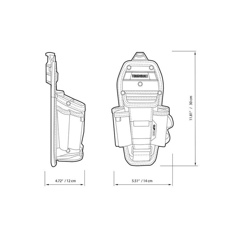 TOUGHBUILT TB-CT-36-L7 Technician 7-Pocket Pouch Electrician Tool Utility Bag
