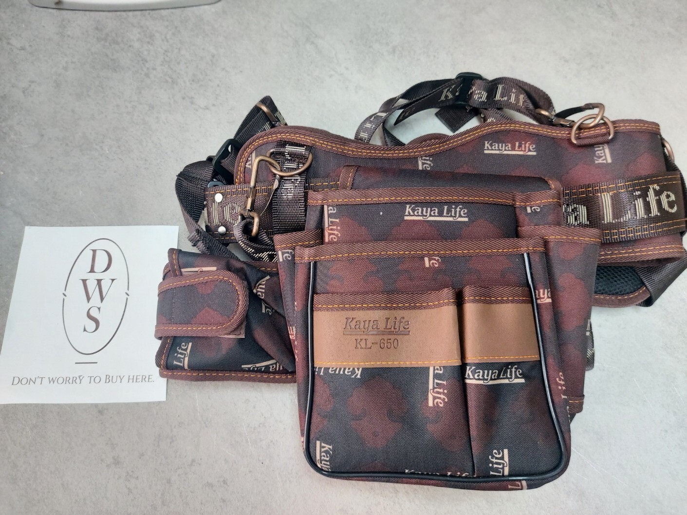 KAYA LIFE KL-600 Work Tool Belt Suspenders Drill Pouch Holder l Express l NEW