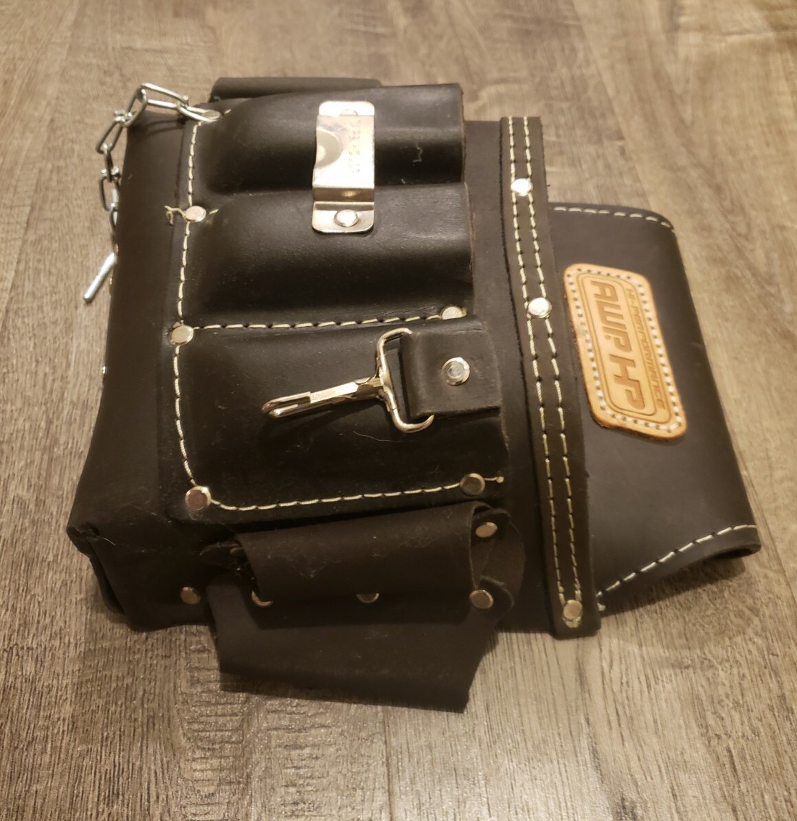 AWP HP Tool Belt 100% Oil Tan Leather High Performance Black