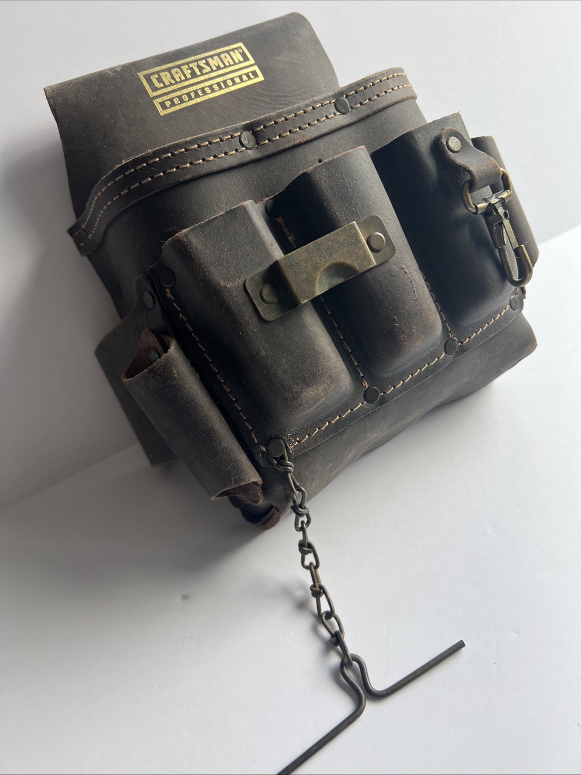 Craftsman Professional Electrician Leather Tool Pouch Belt Multiple Compartments