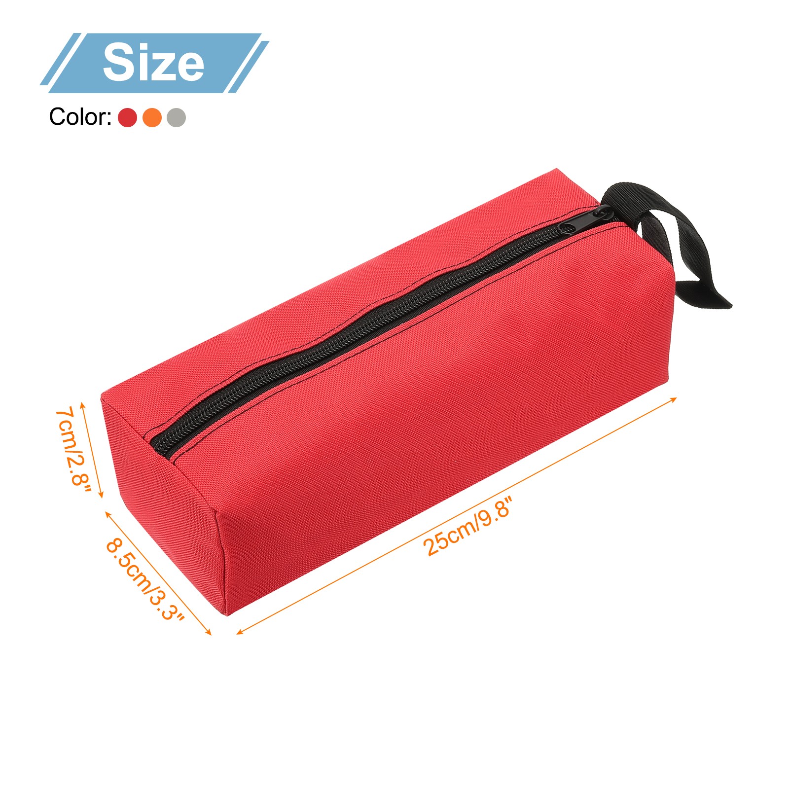 3pcs Zipper Utility Tool Bag 9.8×3.3×2.8 Inch Multi-purpose Tote Bag 3 Color