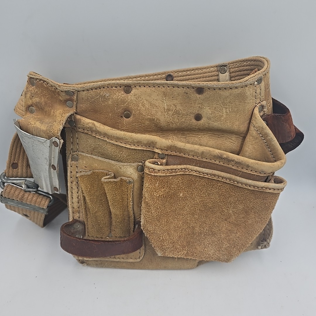 Vintage Sears Craftsman Carpenter Tool Belt Apron 45147 Heavy Top Grain Cowhide