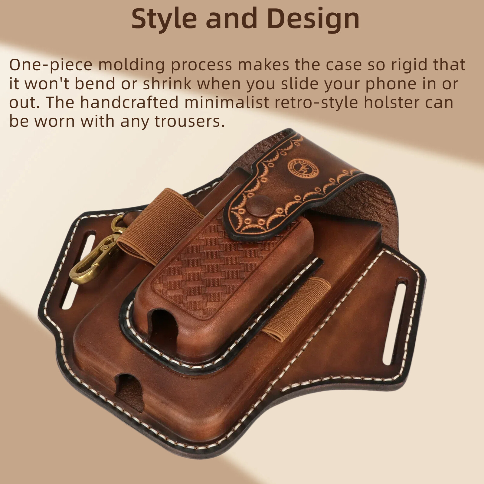 Leather Folding Knives Carry Sheath Belt Holster Tools Pouch Phone Case
