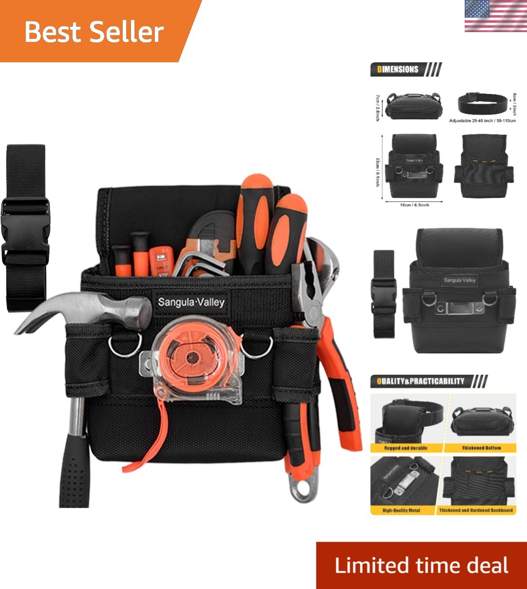 Durable Electrician & Carpenter Multi-Pocket Tool Pouch – Waterproof Design