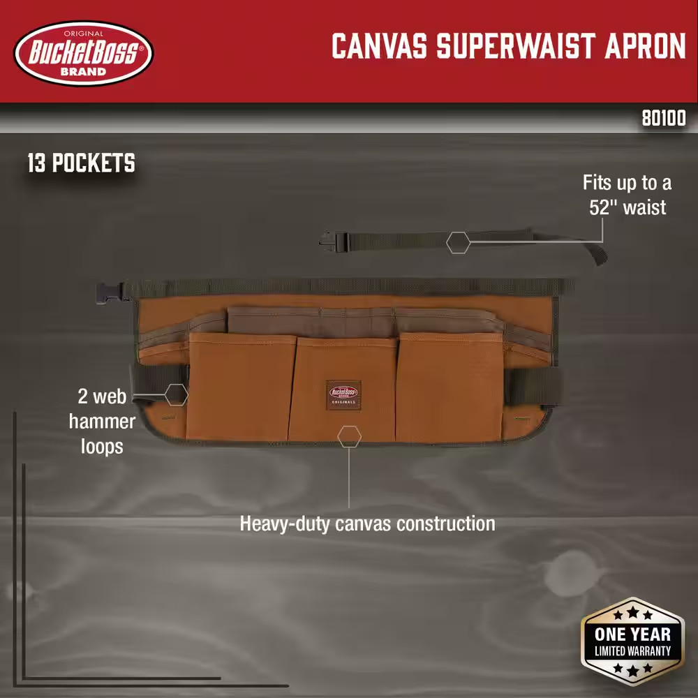 23 In. 13-Pocket Duckwear Super Waist Tool Work Apron