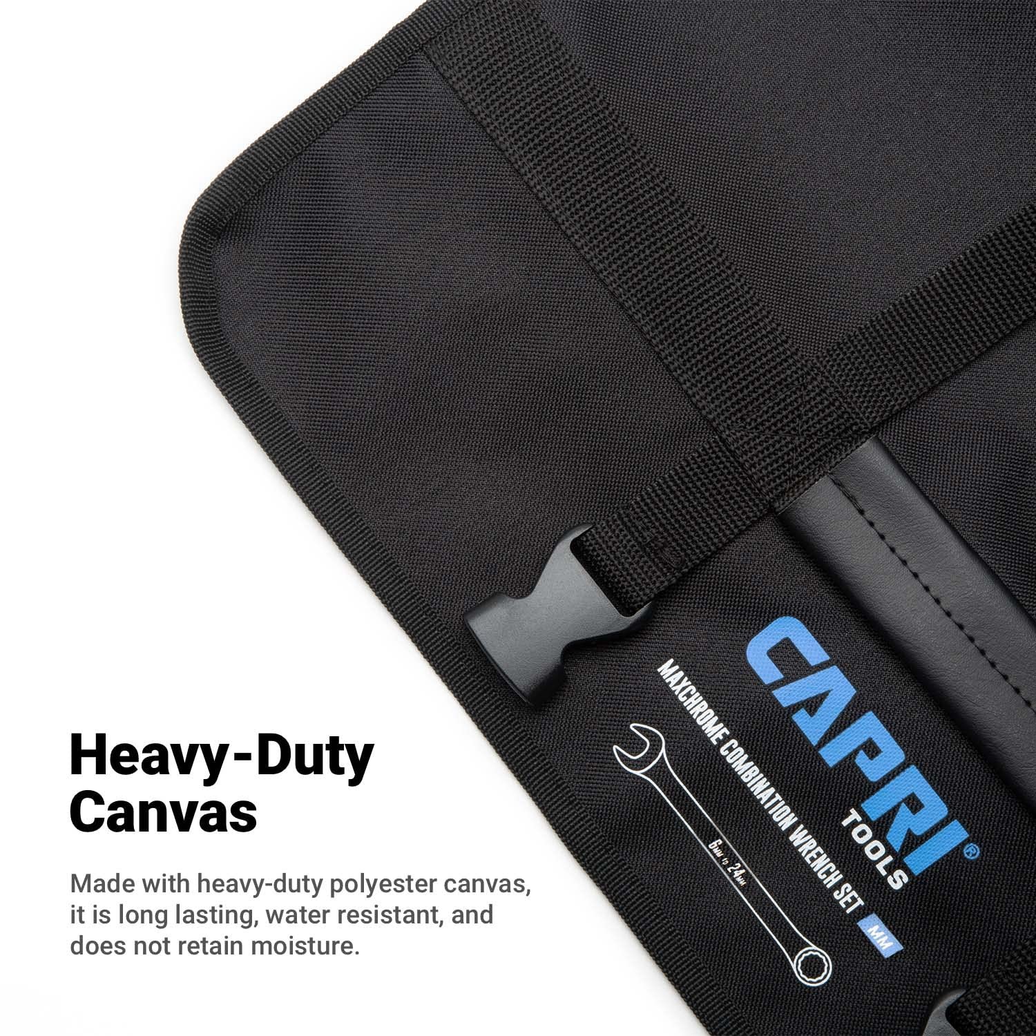Capri Tools Wrench Roll Up Pouch, Metric, 19 Pockets Standard Pocket, Black