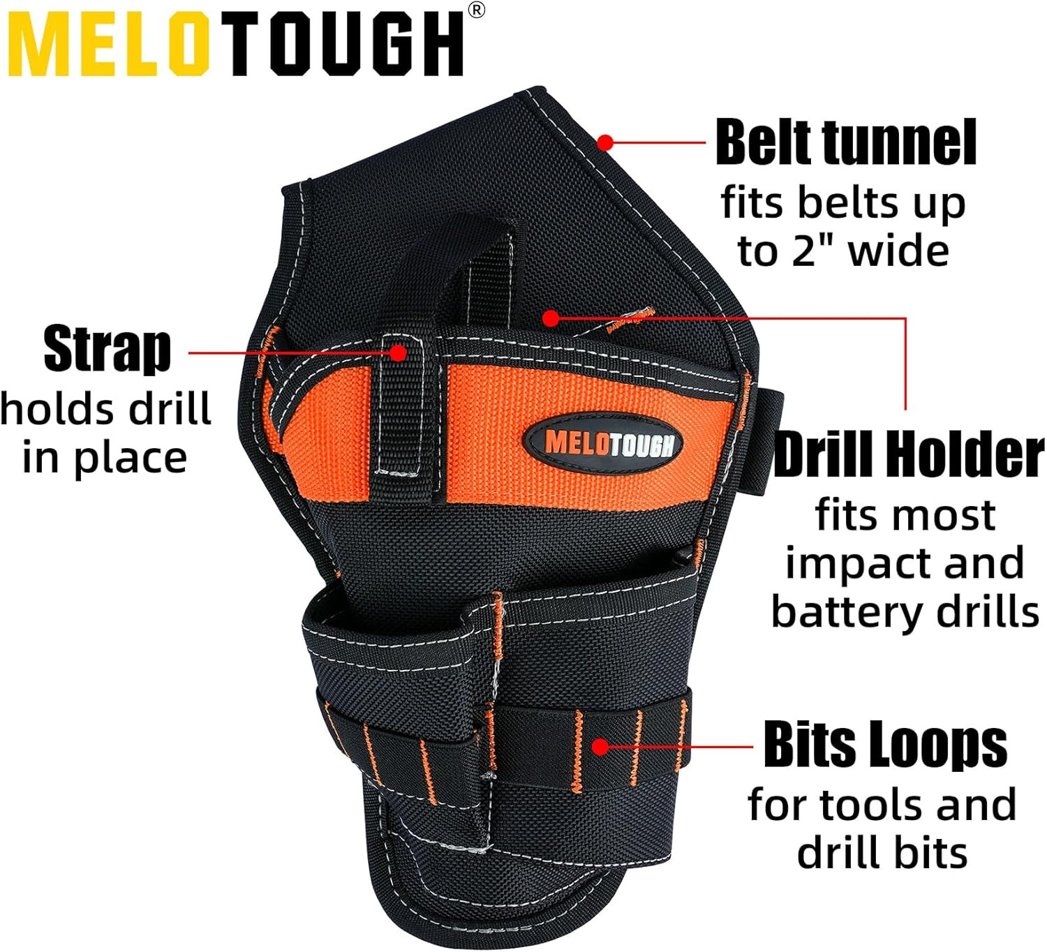 Left/Right Handed Belt Cordless Drill Holster for Tool Belt Drill Pouch Impact D