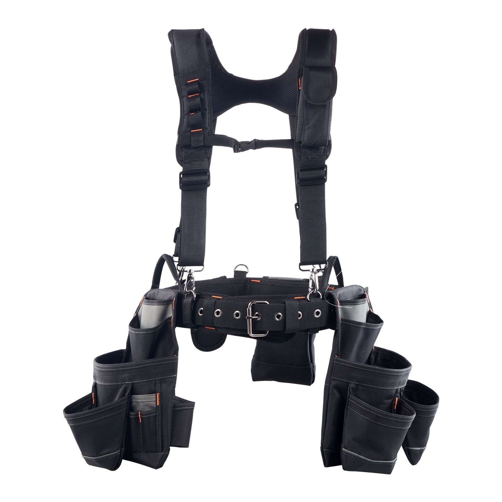 Ergonomic 19-Pocket Tool Belt, Padded Waist, 31-51in Fit