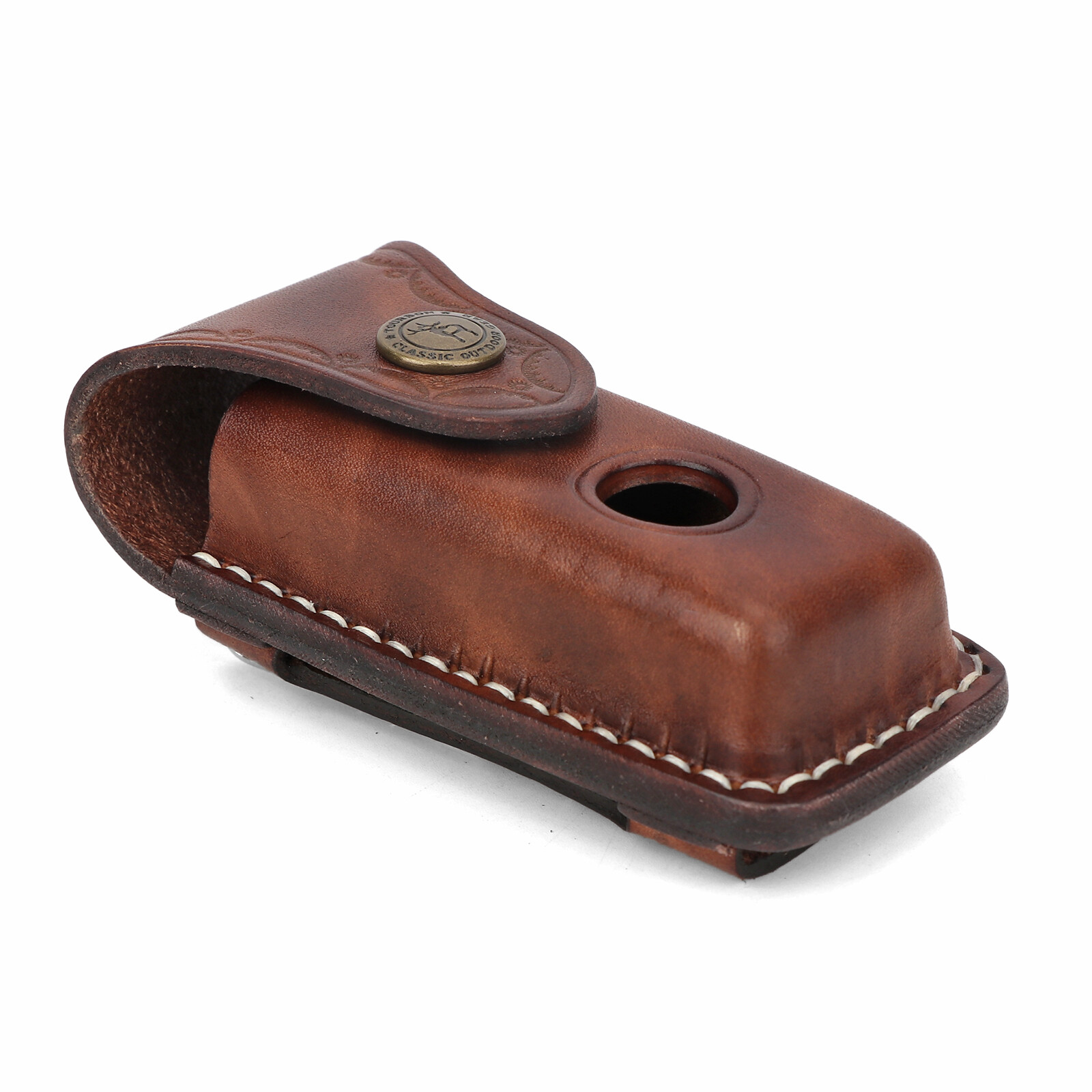 Tourbon Leather Knife Sheath for Folding Horizontal Trapper Knife Belt Holster