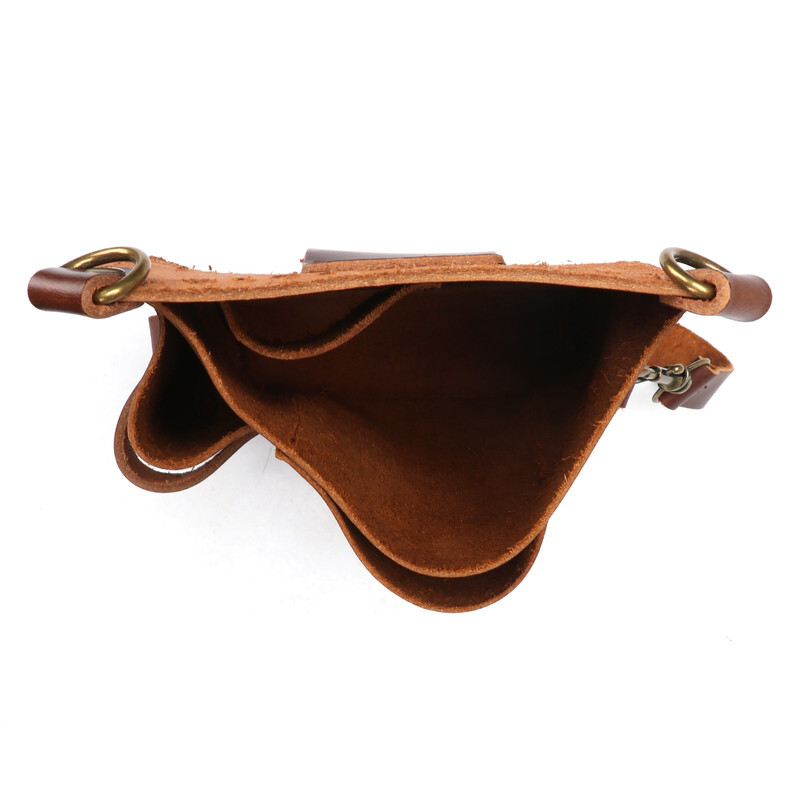 Tourbon Leather Barber Tool Crossbody Bag Hair Scissors Comb Brush Clippers Bag