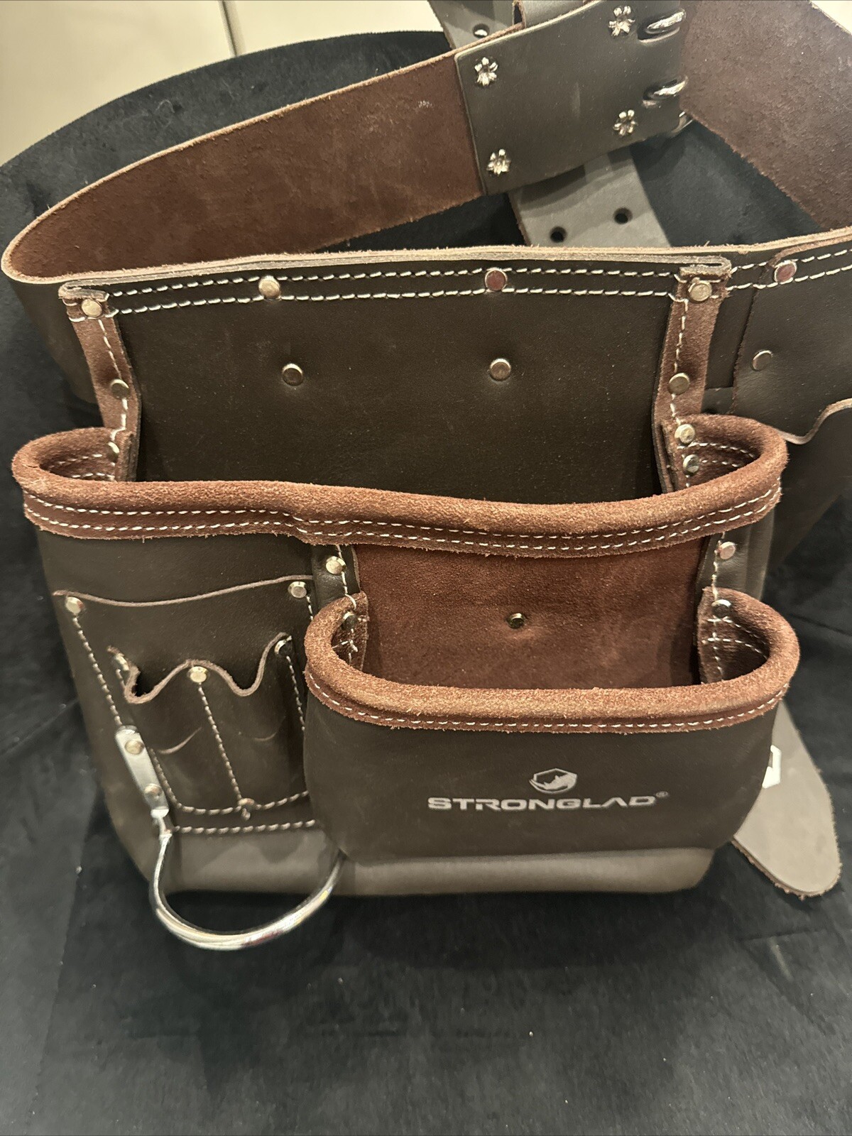 5-Pocket Leather Tool Belt, Carpenters Tool Belts, Construction Pouch, Tool A…