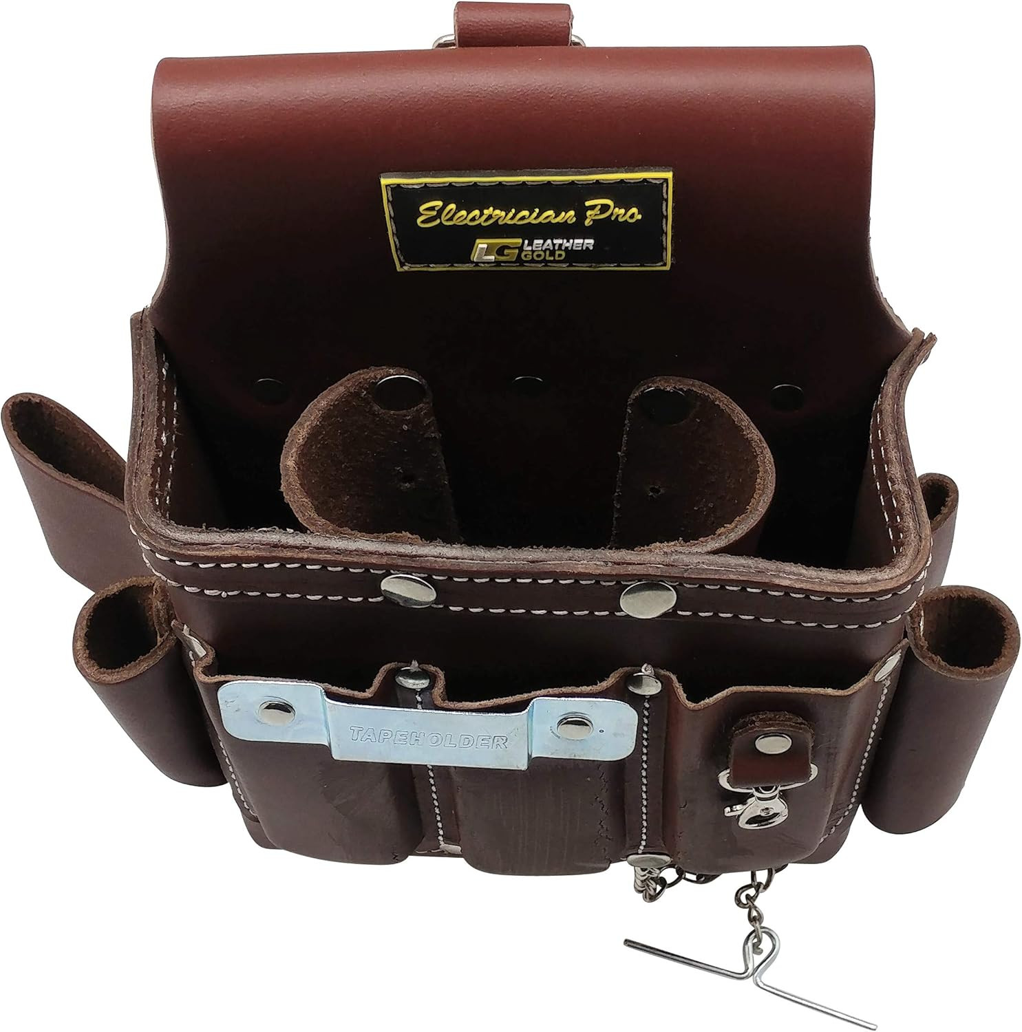 Leather Electrician Tool Pouch, Brown | Professional Tool Belt 3400