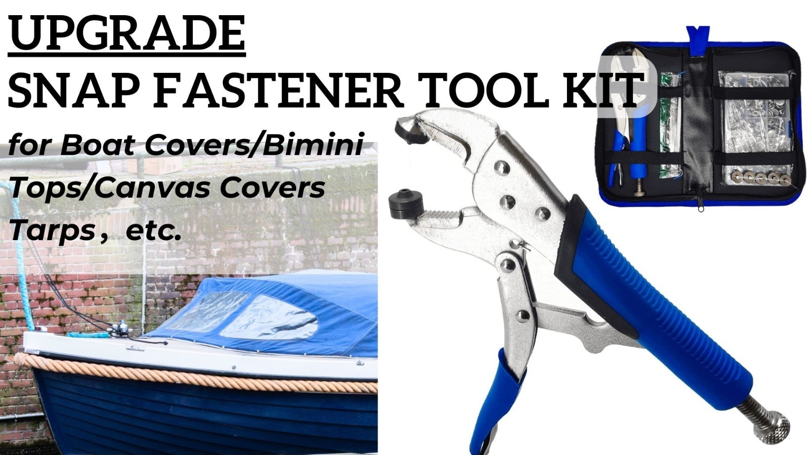 Heavy Duty Canvas Snap Kit for Marine Boat Covers & Carpets, 15mm Snap Repair To