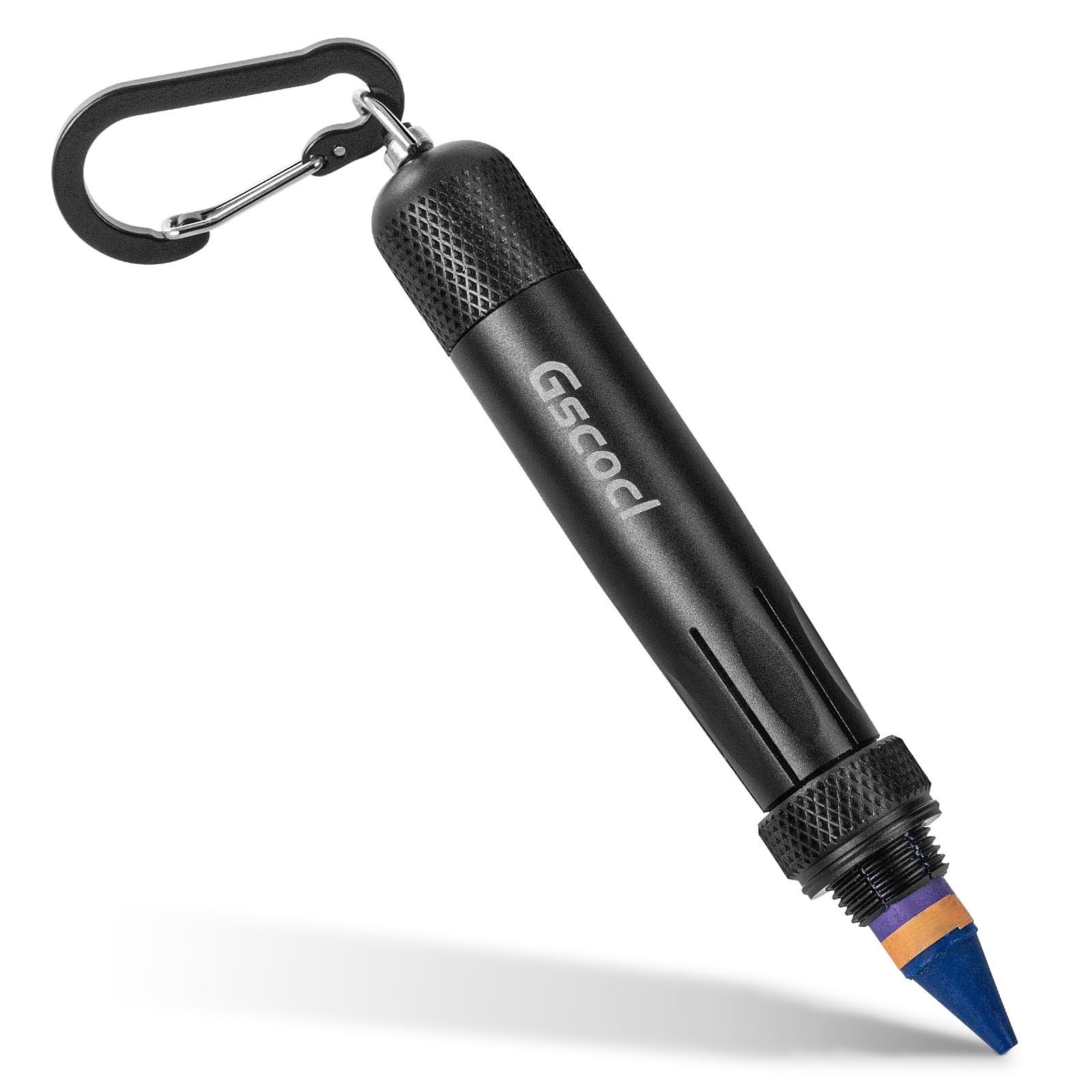Heavy Duty Aluminum Crayon Holder for 1/2″ Round Hex Crayons & Ferro Rods – Blac