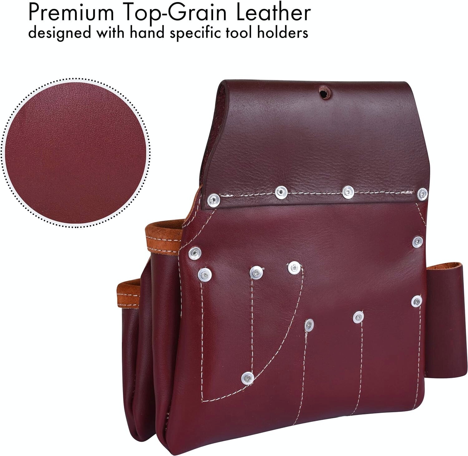 Leather Tool Belt with Suspenders carpenter 19 Pocket Padded Tool Pouch Work bag
