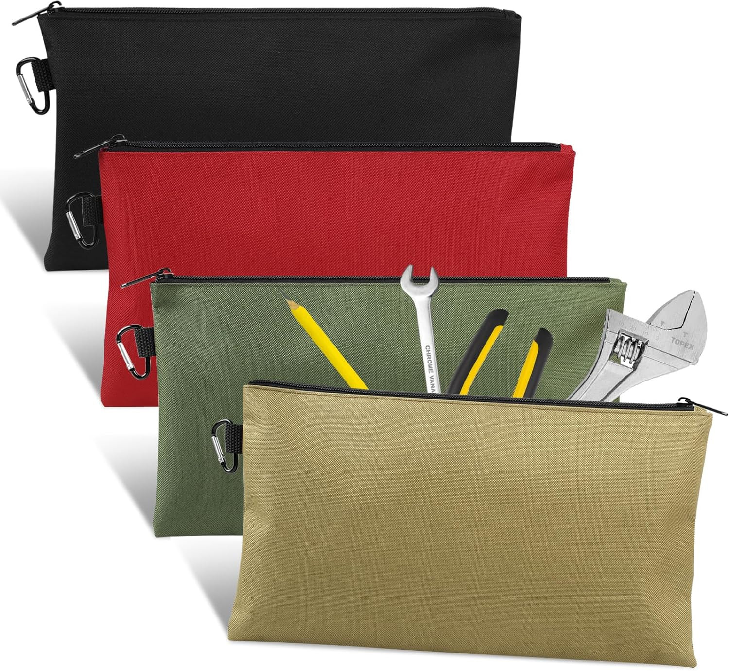 Bolsa De Herramientas 4 Paquetes 12 para Pulgadas Con Cremallera Y Mosqueton