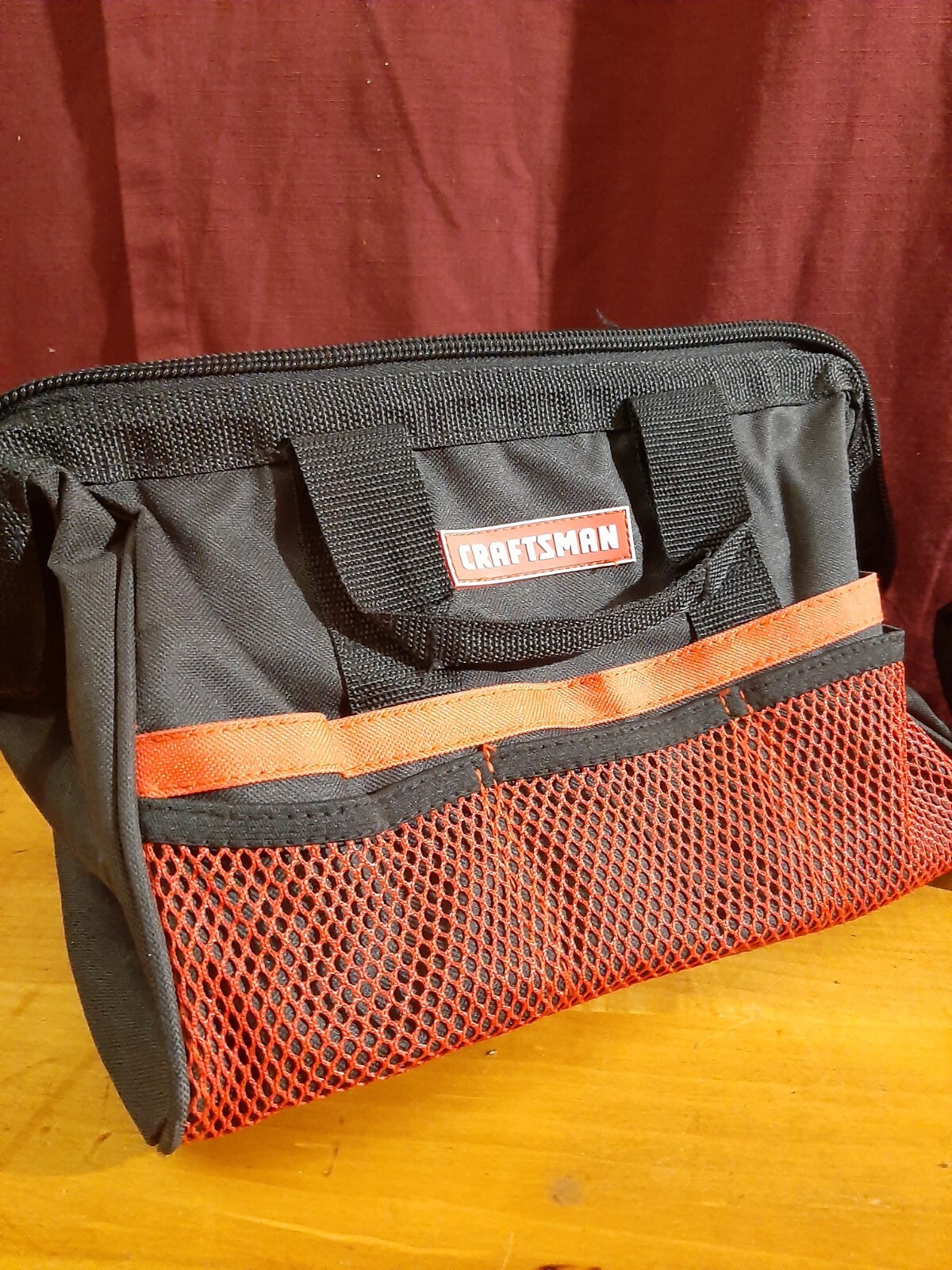 Lot of 2 Craftsman 13″ Tool Canvas Carry Tote Bag with Zipper Red and Black NWOT