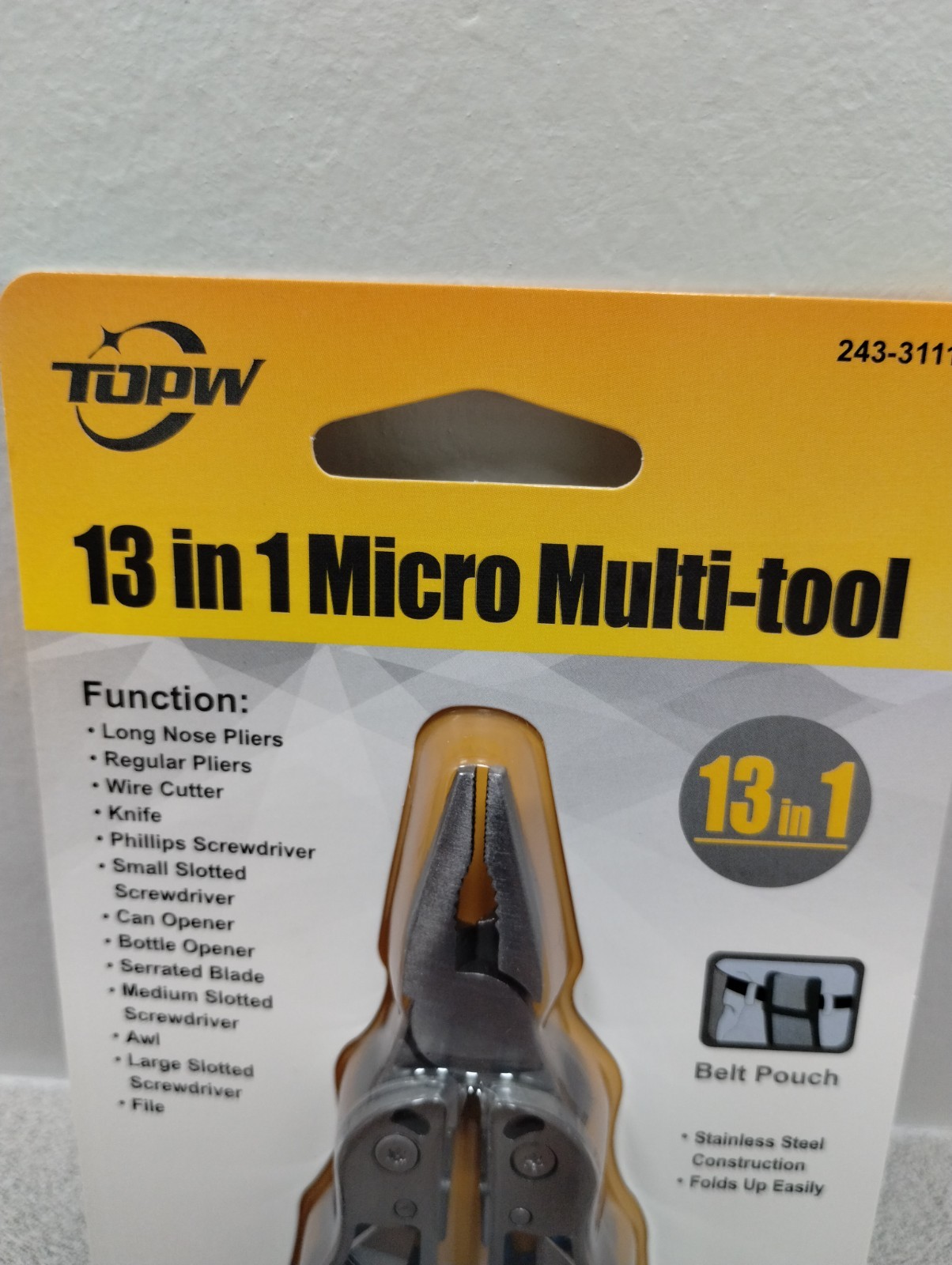 Multi Micro Hand Tool 13 In 1 With Belt Pouch New In Pack Blue Handles.