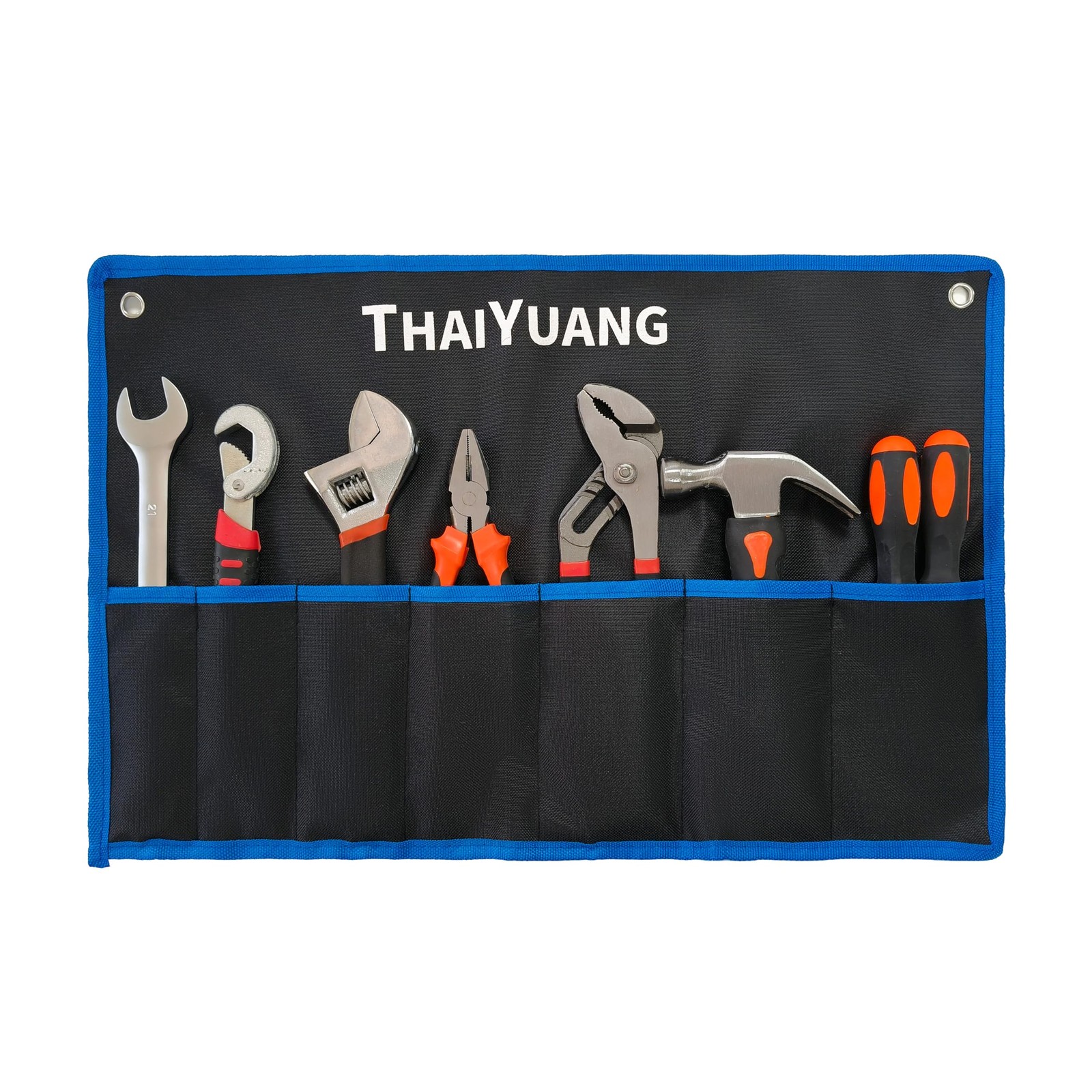7 Pockets Tool Pouch RollUp Storage Bag for Hand Tools or Wrench Heavy Duty C…