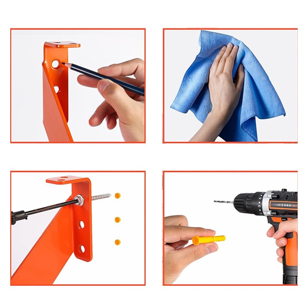 Heavy Duty 3 in 1 Wall Mount Chainsaw Holder Stainless Steel Tool Organizer