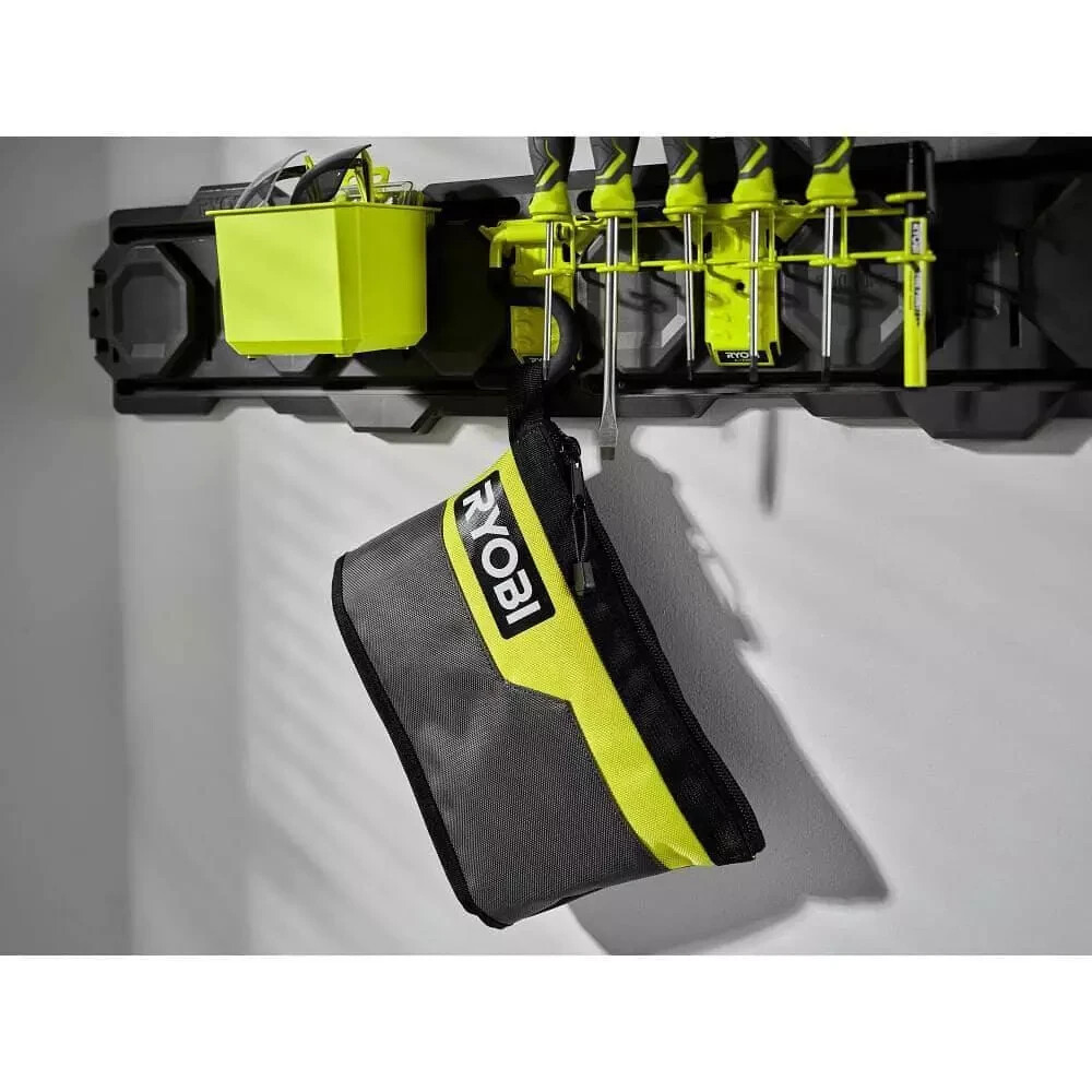 Ryobi Waterproof 12 In. Zipper Utility Pouch for Tools, Multi-Purpose Bag