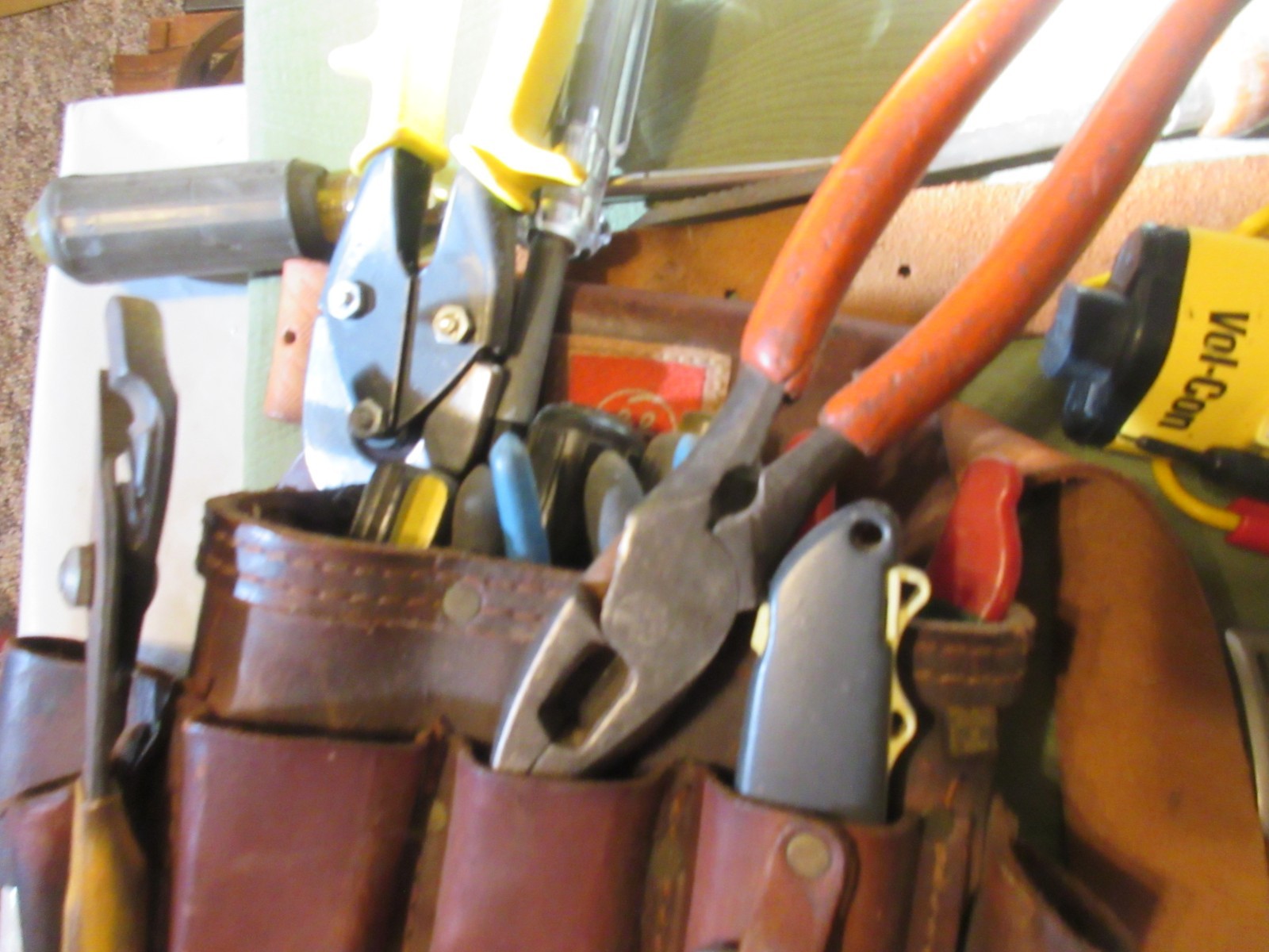 Vintage General Electric GE Heavy Duty Leather Tool Pouch Belt TOOLS
