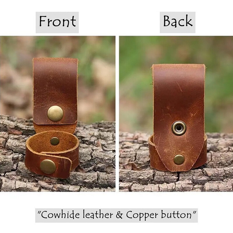 10*3cm Keeper Gloves Rope Holder Camping Tool Accessories Brown Leather Buckle