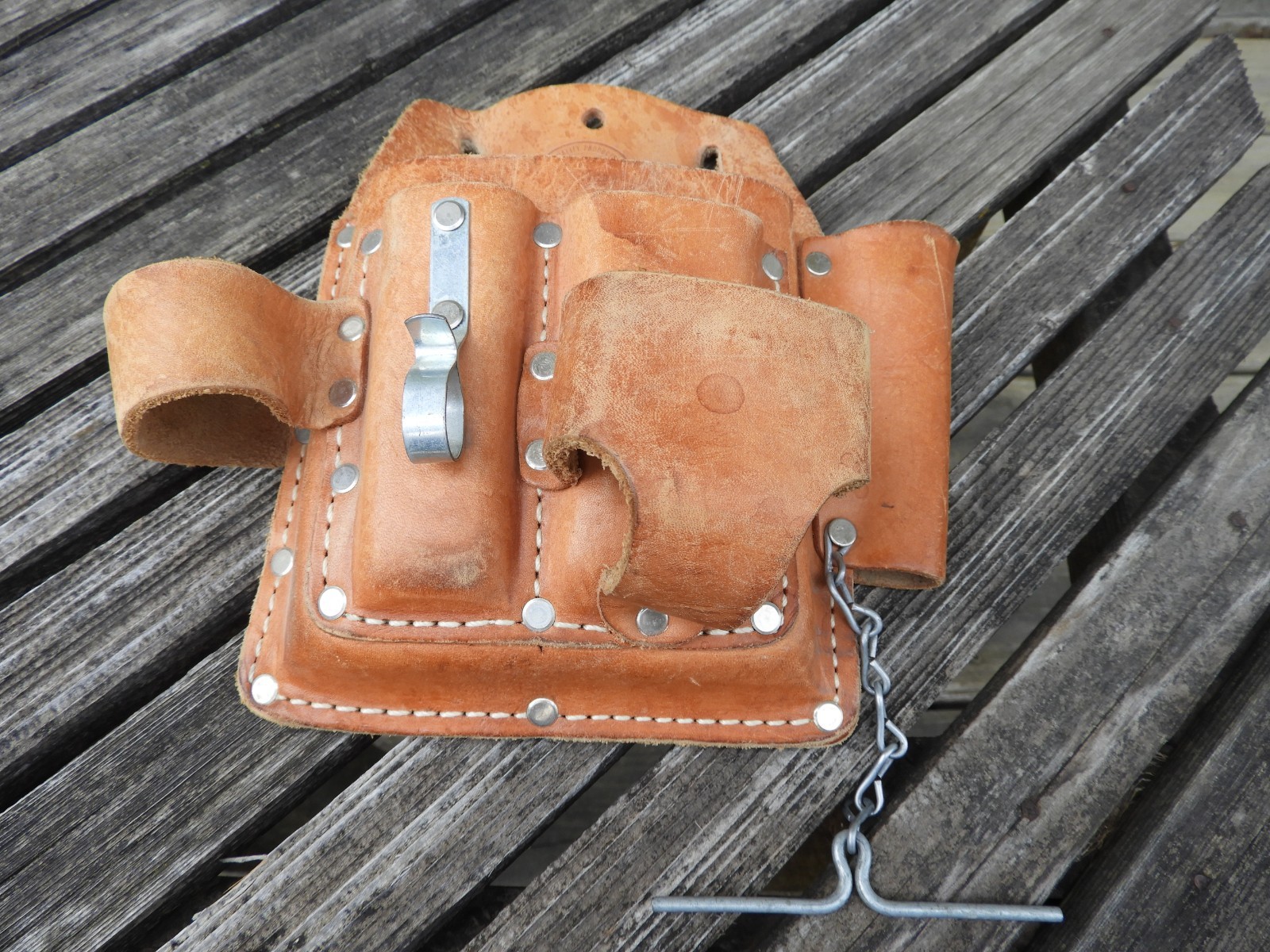 Vintage Nicholas Leather Tool Pouch No. 690 USA Electrician Lineman Holster