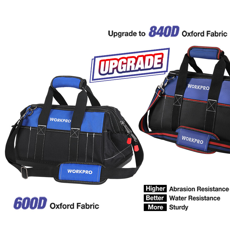 WORKPRO 16-inch Wide Mouth Tool Heavy Duty Cloth Tool Storage Bag Water Proof