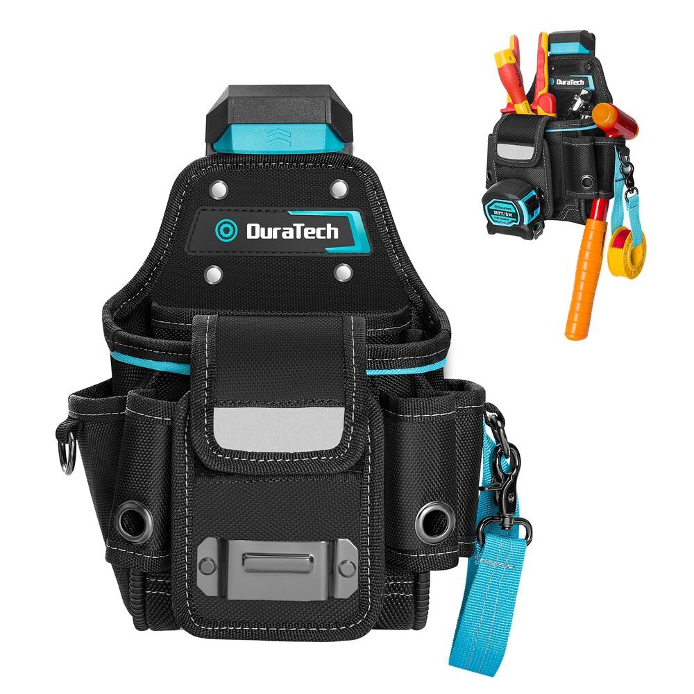 Small DuraTech Tool Pouch with Belt Clip Electrician Tool Pouch for Construction