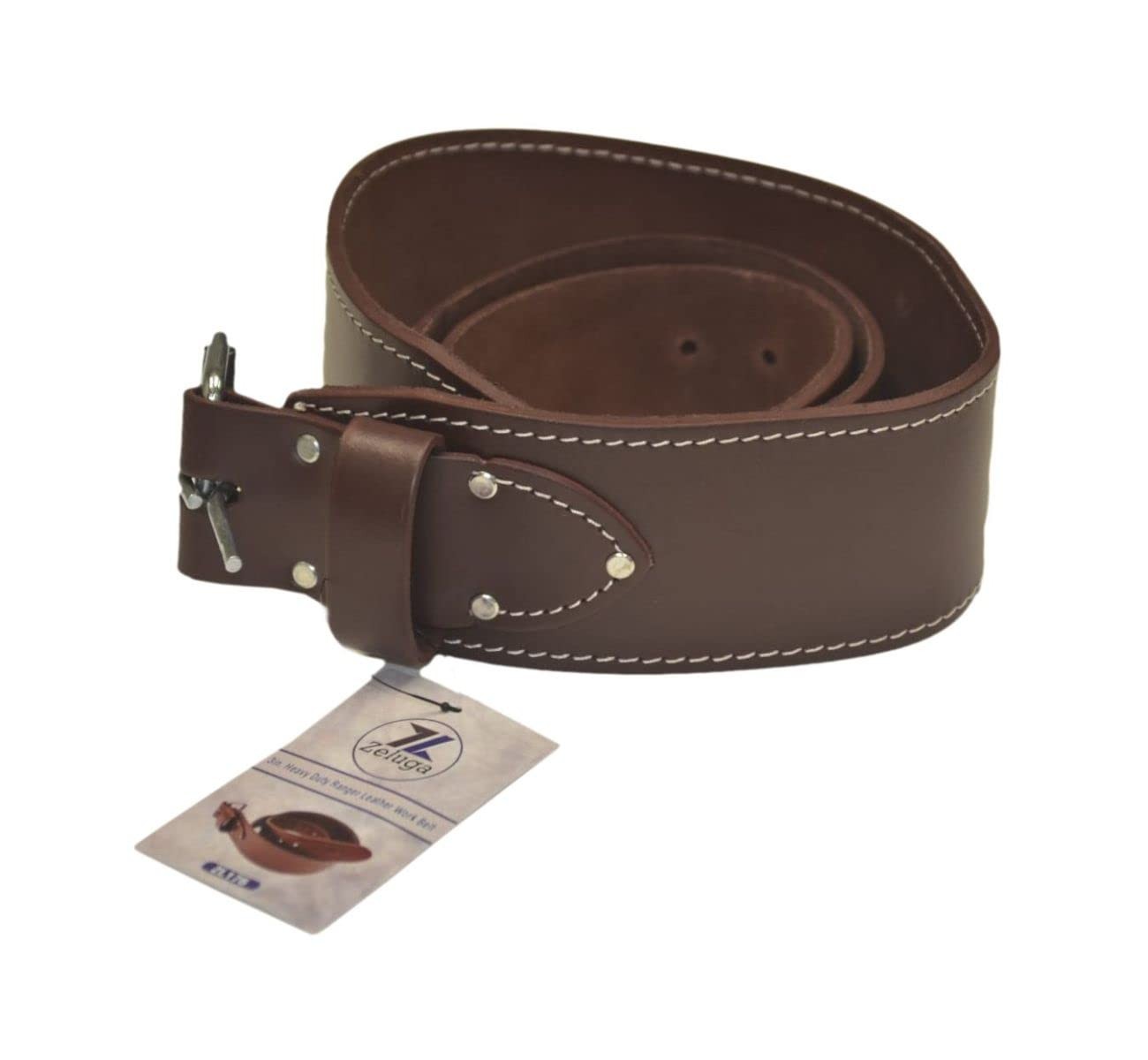 20-176 3in. Heavy Duty Ranger Style Leather Work Belt, Brown