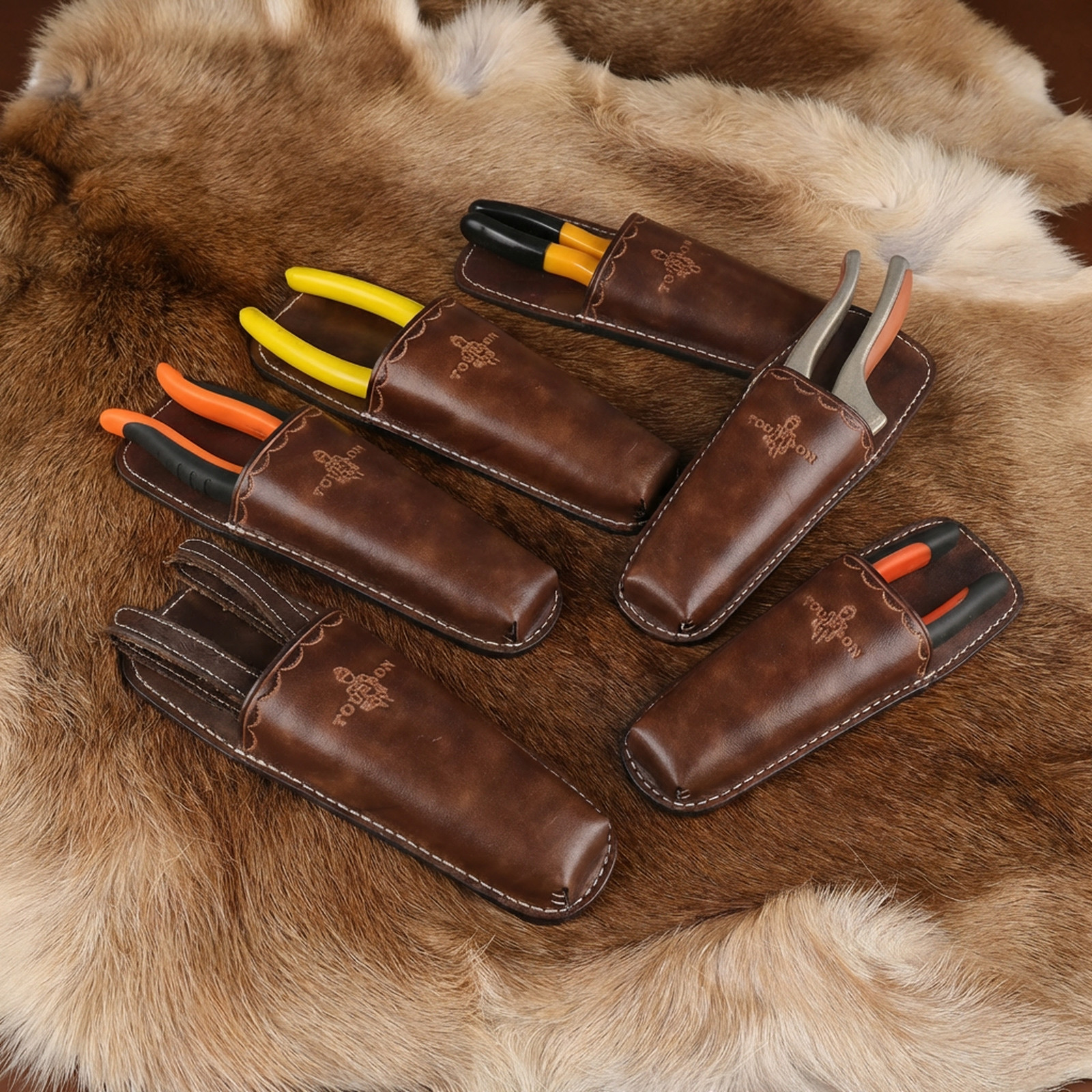 Tourbon Leather Plier Sheath Garden Tool Holder Shears Pruning Pouch Belt Clip