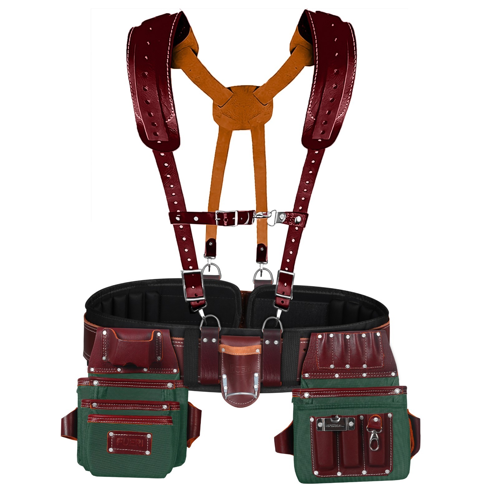 Electricians Heavy Duty 26 Pocket Leather Nylon Tool Belt pouch for men framers