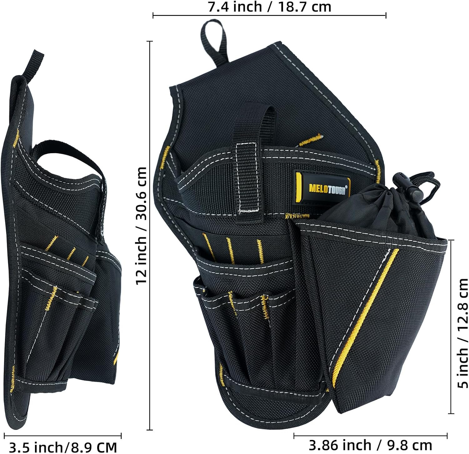 Drill Holster Impact Driver Holster with Bit Pouch Heavy Duty Impact Holster for