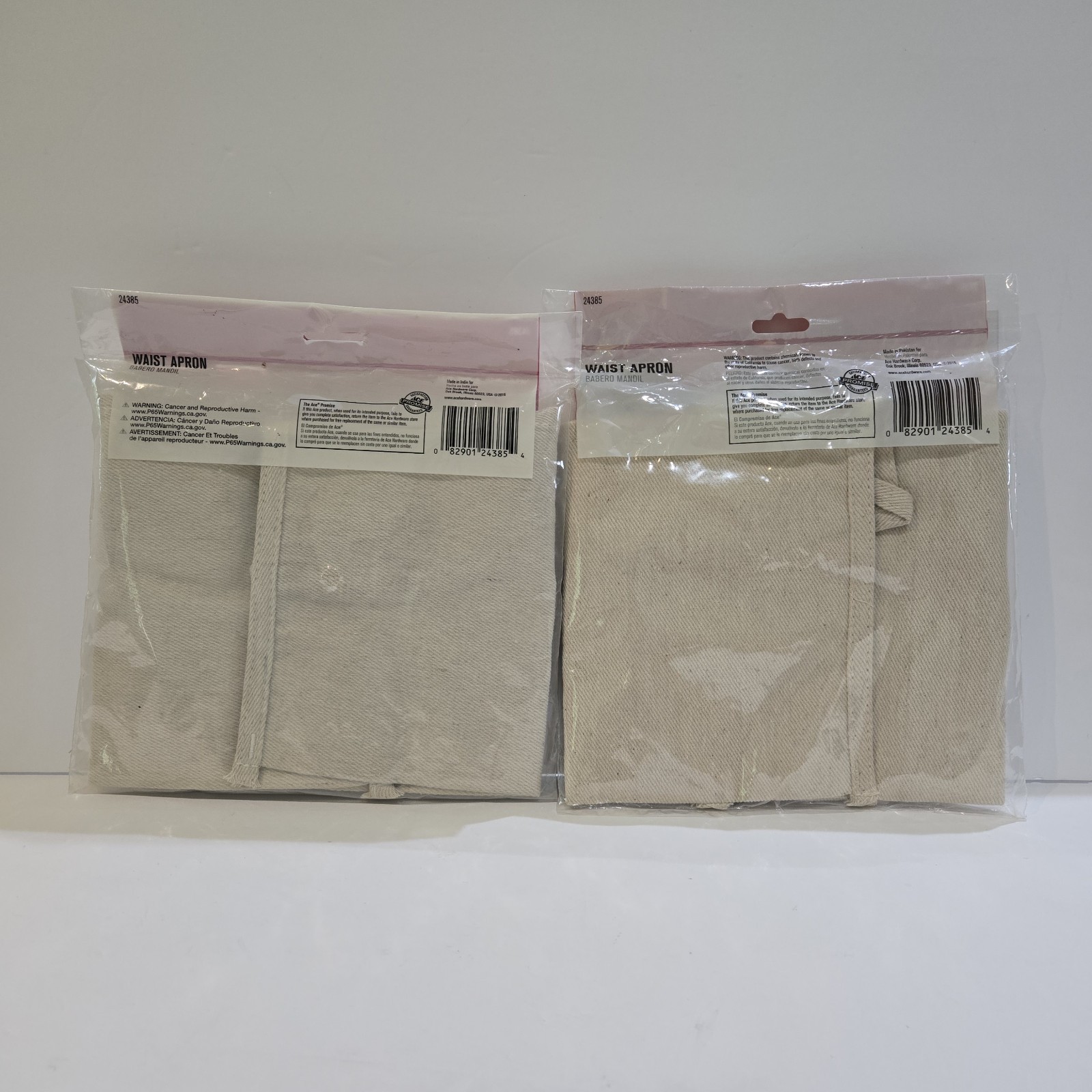 2 New Ace Hardware Waist Aprons In Package 18″ x 9″ One Size Fits All 24385