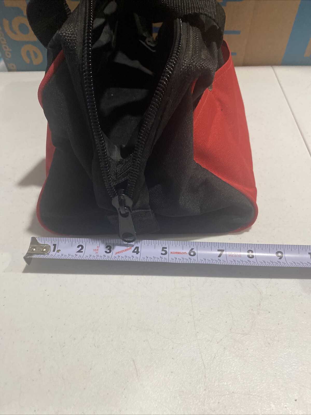 AWP Black/Red Polyester Utility Tool Tote Zip Closure 13”