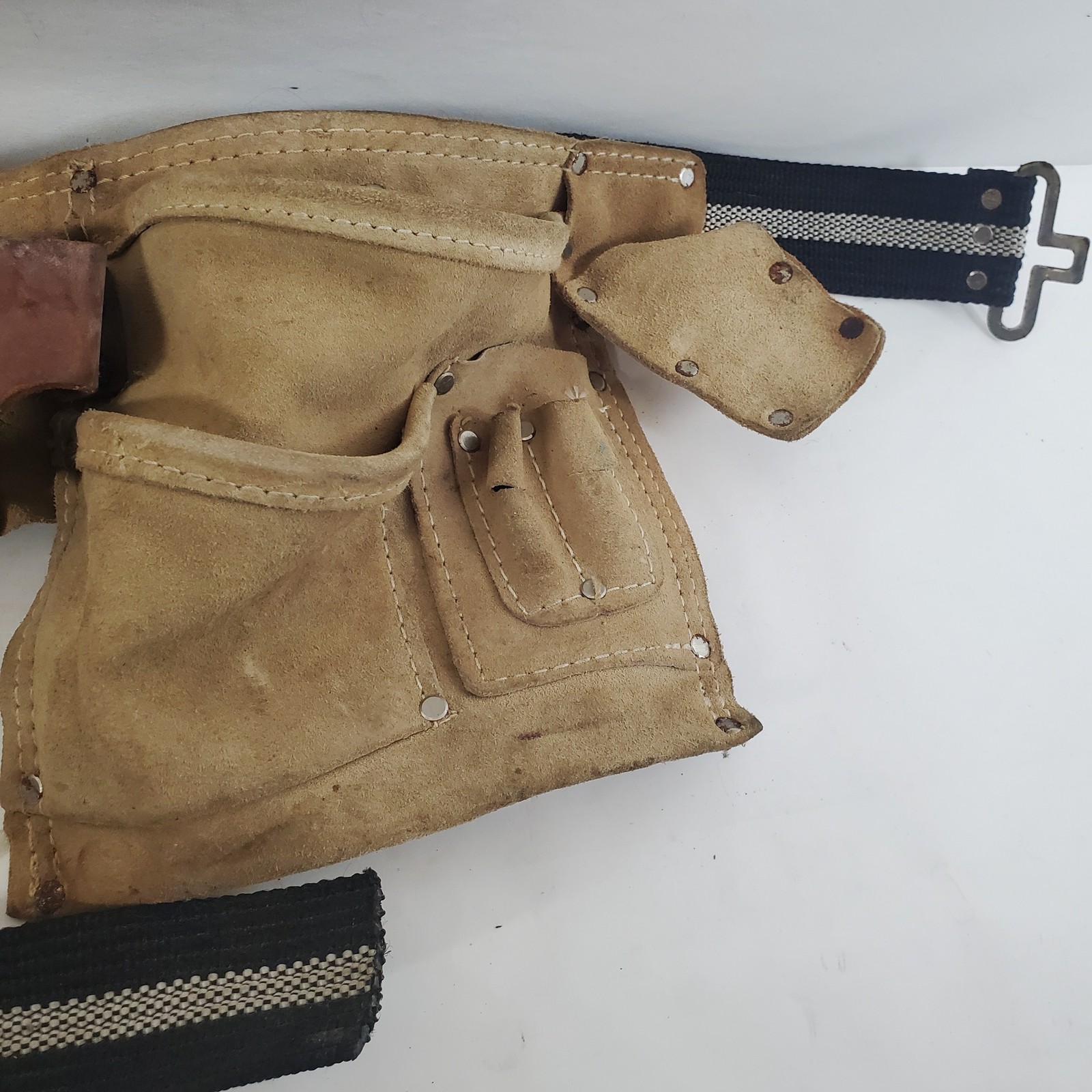 Rooster R-499-4 Leather Suede Tool Belt Pouch Carpenter Electrician Work Apron