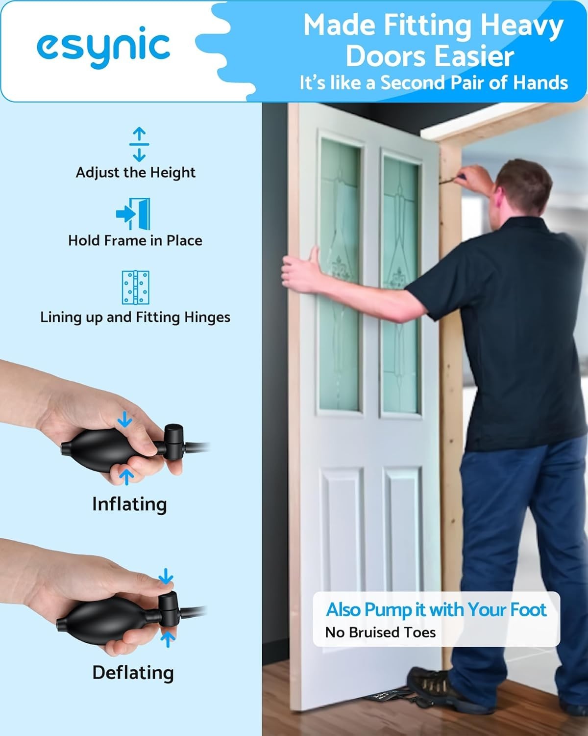 4 Pack Heavy-Duty Air Wedge Bags – 300lb Capacity for Door & Appliance Lifting