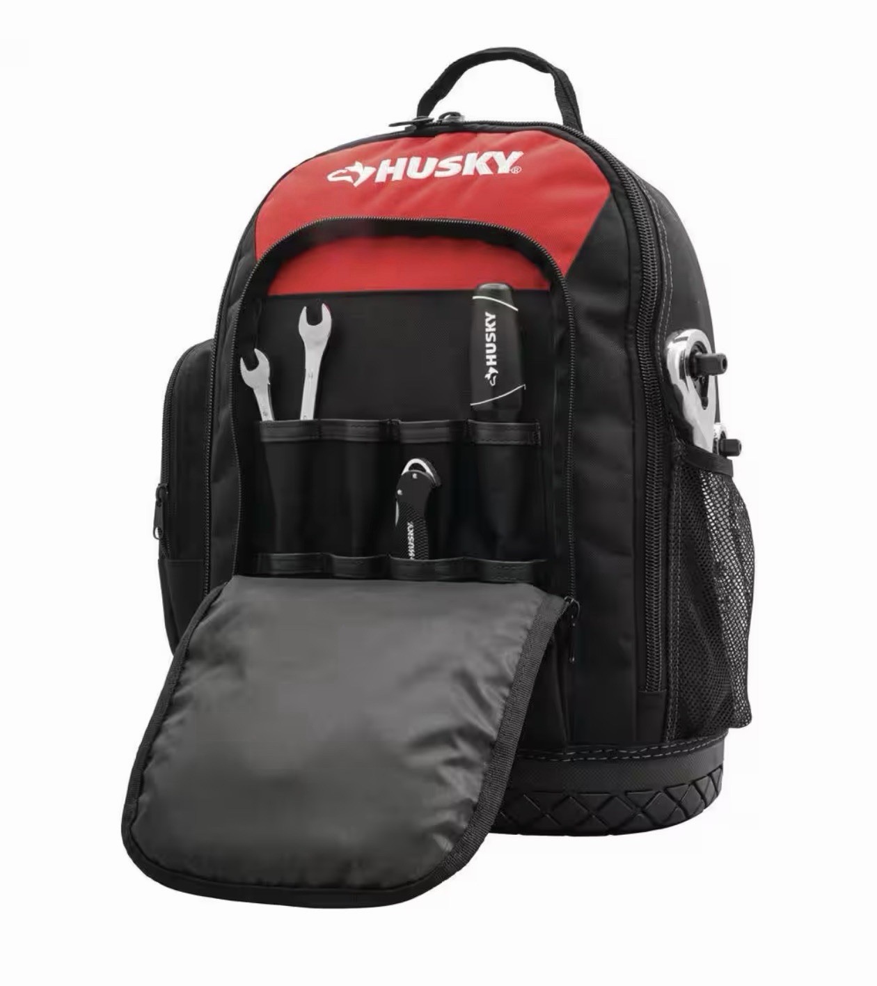 Husky 16 in. Tool Backpack Heavy Duty Rubber Bottom Storage Bag H-68003