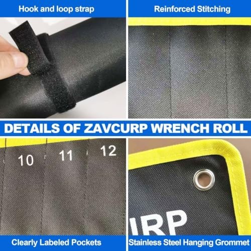 Wrench Roll Organizer Heavy Duty 2 Pack Waterproof Oxford 10 SAE 12 Metric