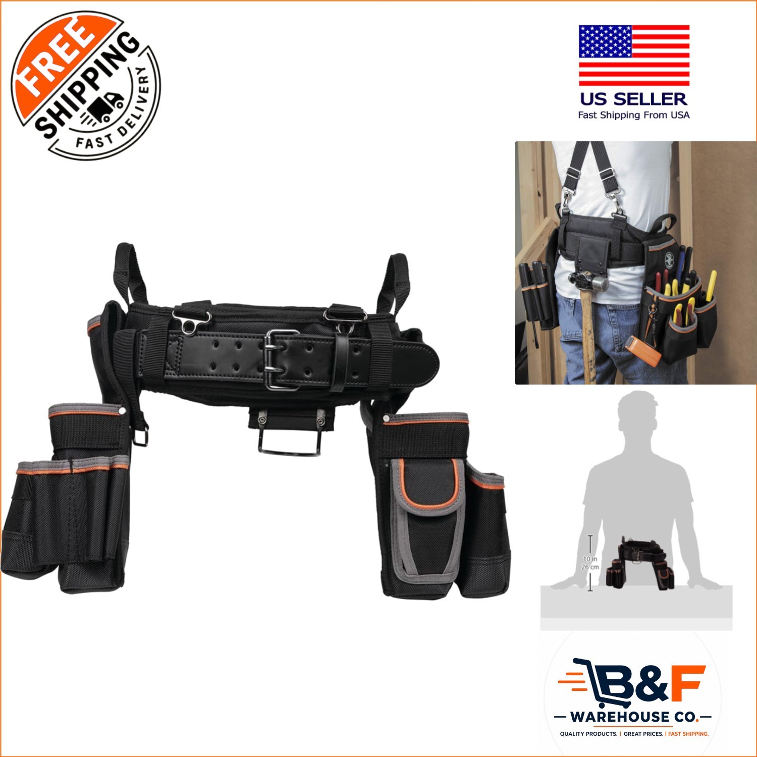 Professional Electrician’s Tool Belt and Pouch Combo – Comfortable and Durable