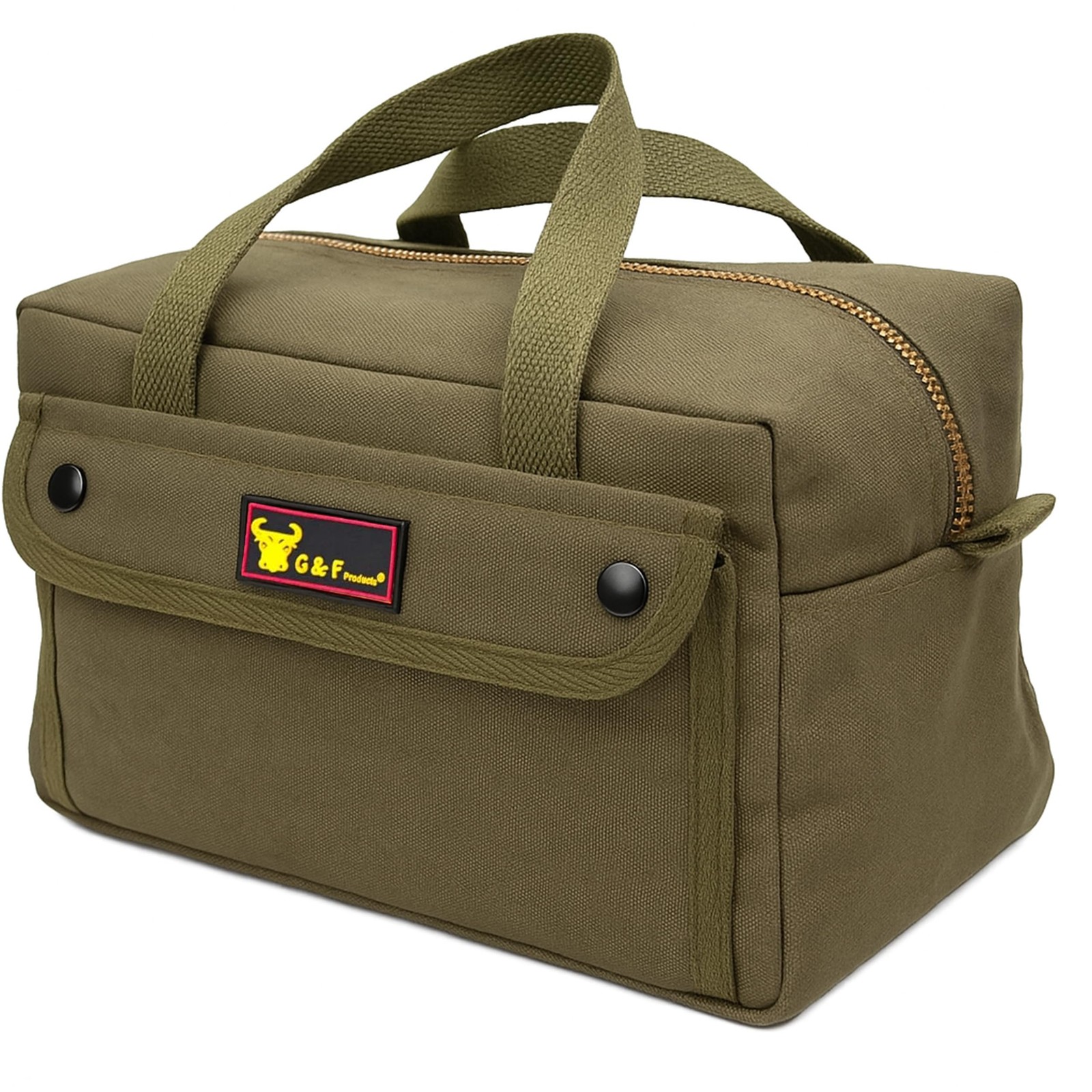 Waxed Canvas Military Duffle Bag, WaterResistant, Adjustable Strap, Double Zi…