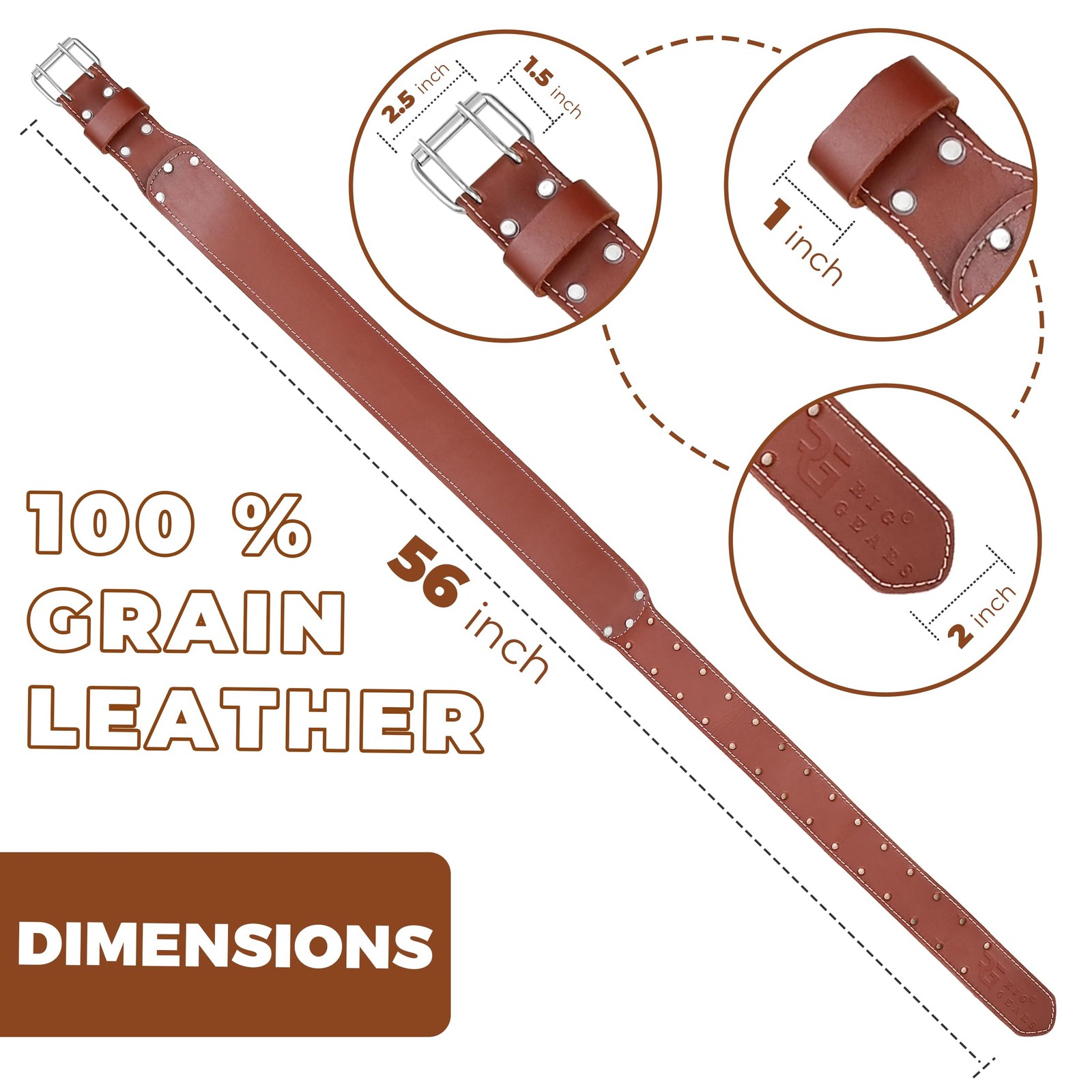 Leather tool belt for men grain leather work belts | 3 inch carpenter constar…