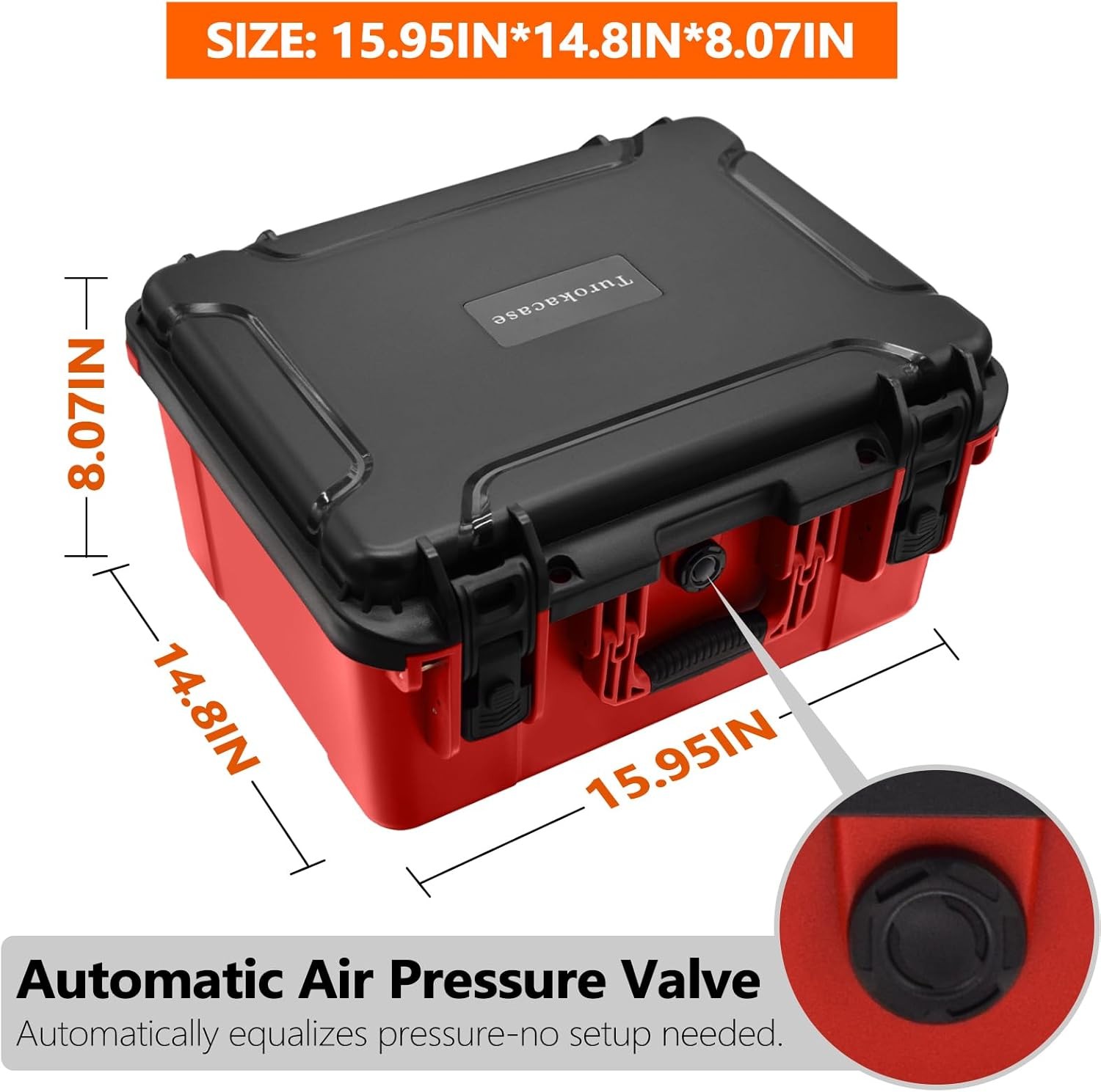 Air Compressor Hard Storage Case for 11 x 5 x 13 inches, Black & Red