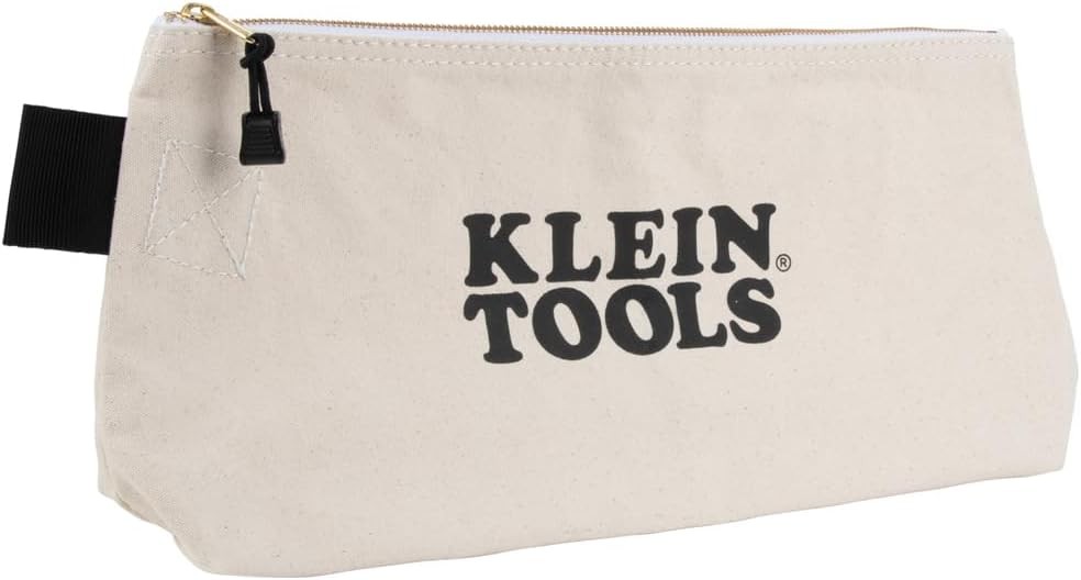 Tools Zipper Bag, Canvas Tool Pouch with Heavy Duty Brass Zipper Close. 2 Sizes.